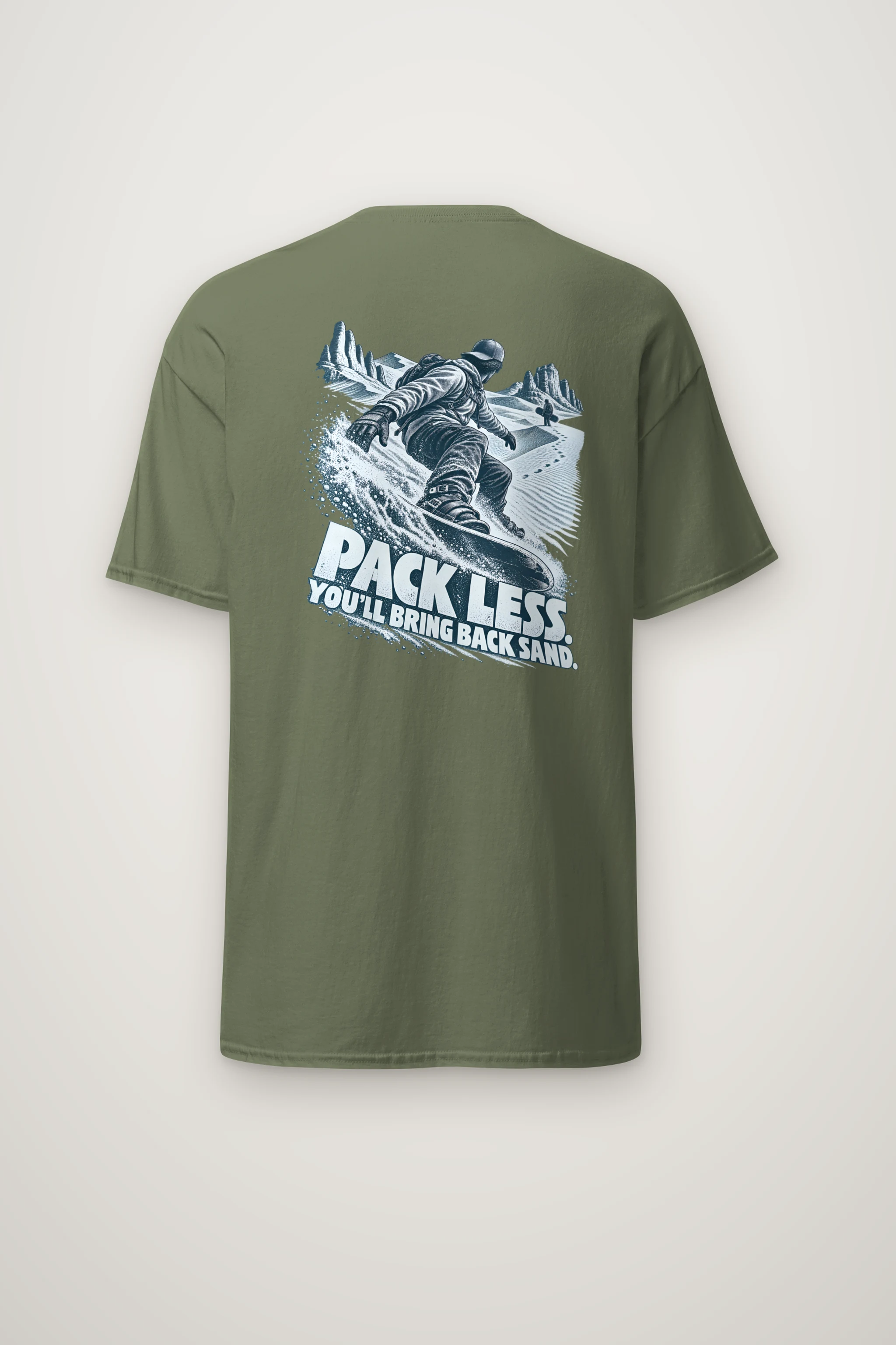 "Pack Less, Bring Back Sand" Heavyweight Unisex Crewneck T-shirt