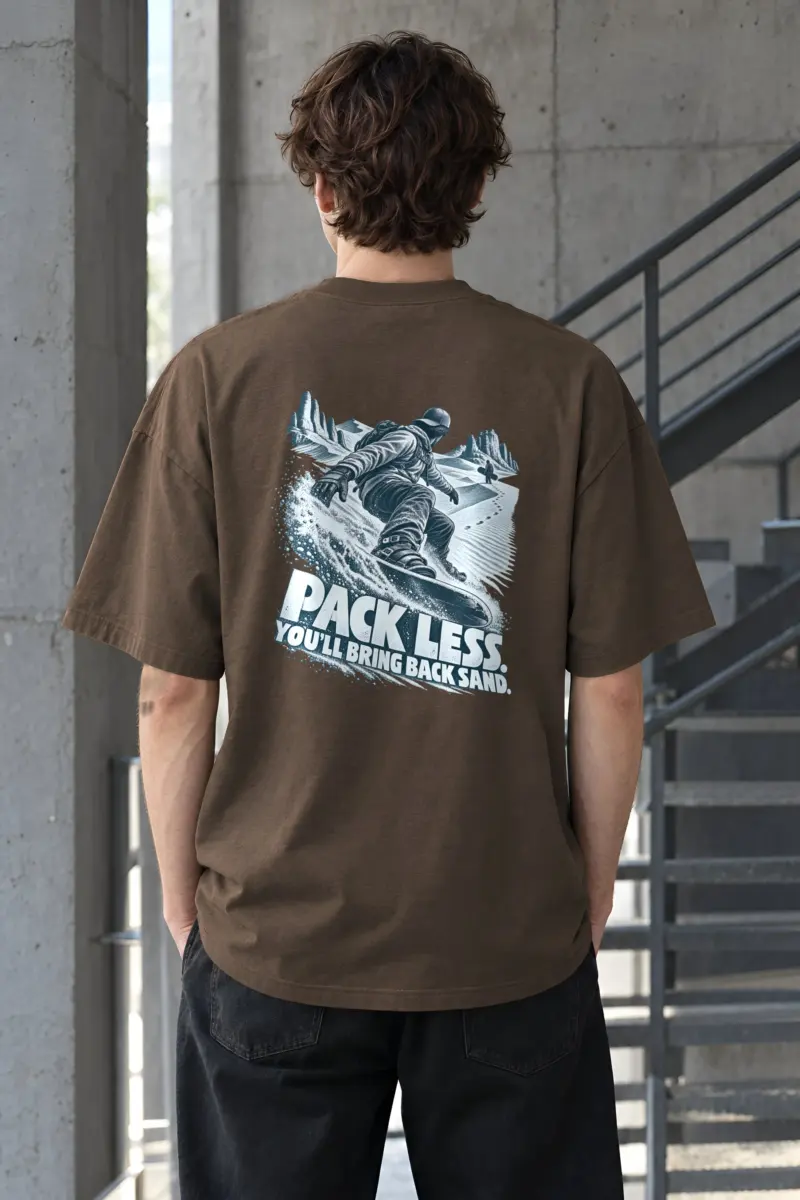 "Pack Less, Bring Back Sand" Unisex Oversized Heavyweight Crewneck T-Shirt