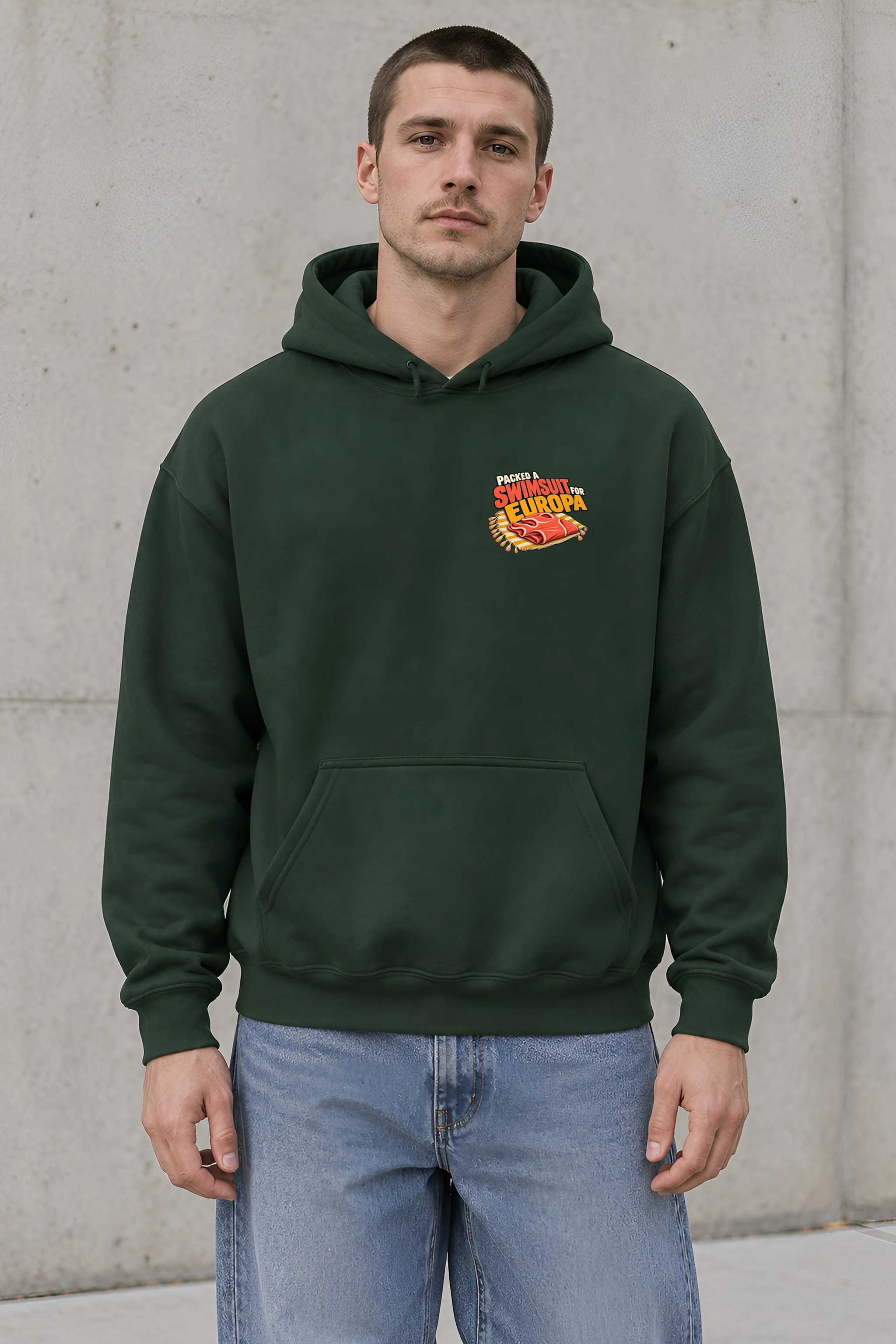 "Packed a Swimsuit for Europa" Heavy Blend Unisex Pullover Hoodie