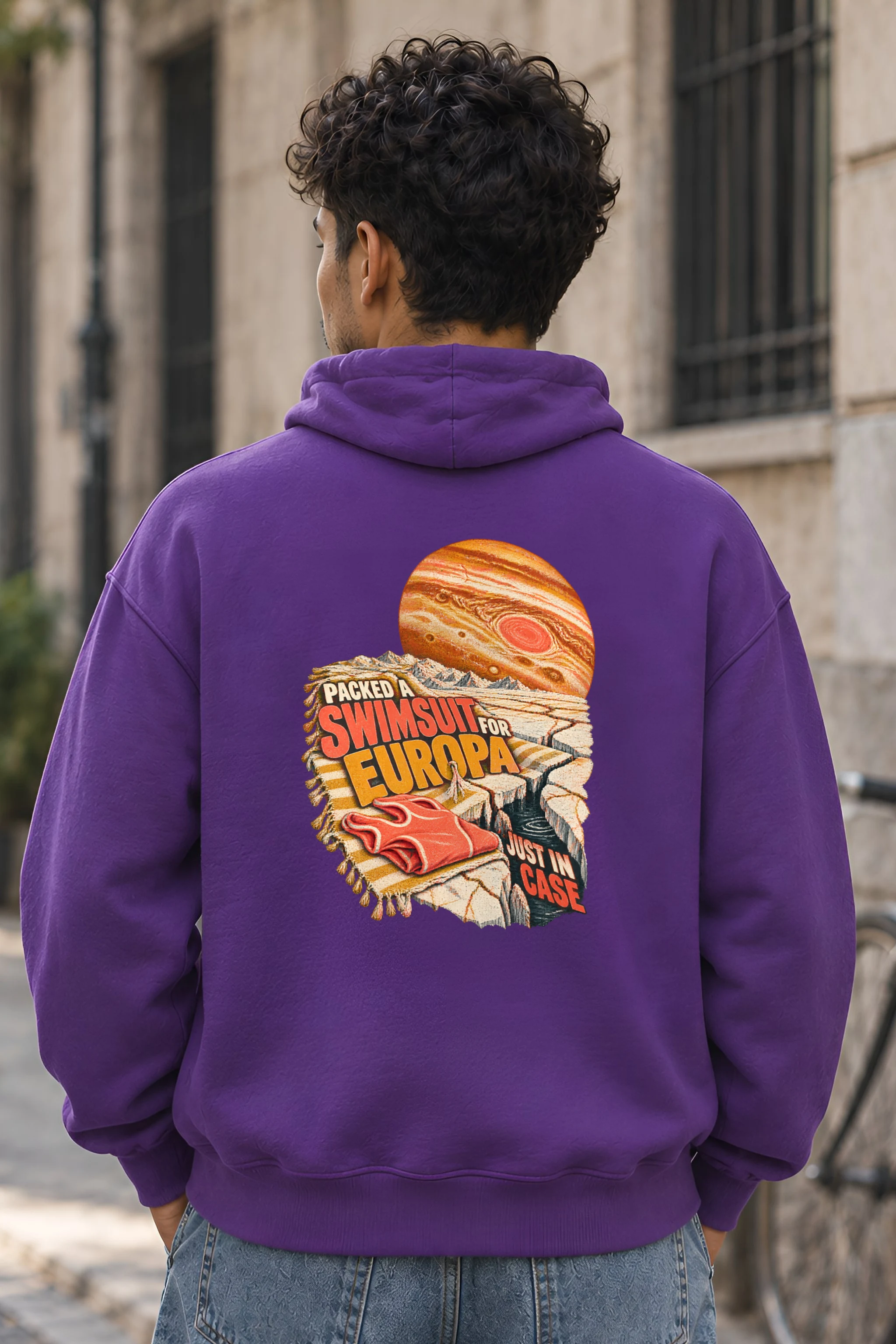 "Packed a Swimsuit for Europa" Heavy Blend Unisex Pullover Hoodie