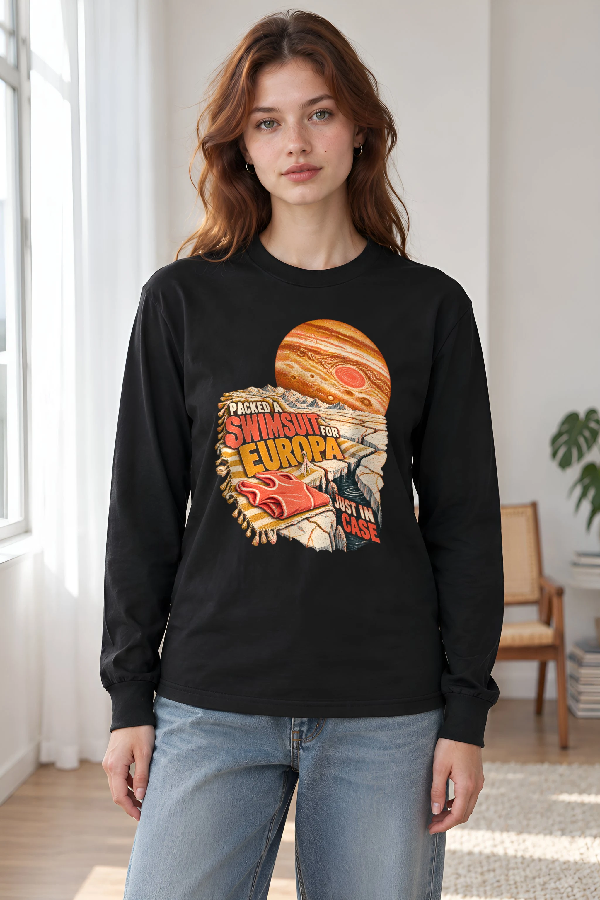 "Packed A Swimsuit For Europa" Unisex Longsleeve T-shirt