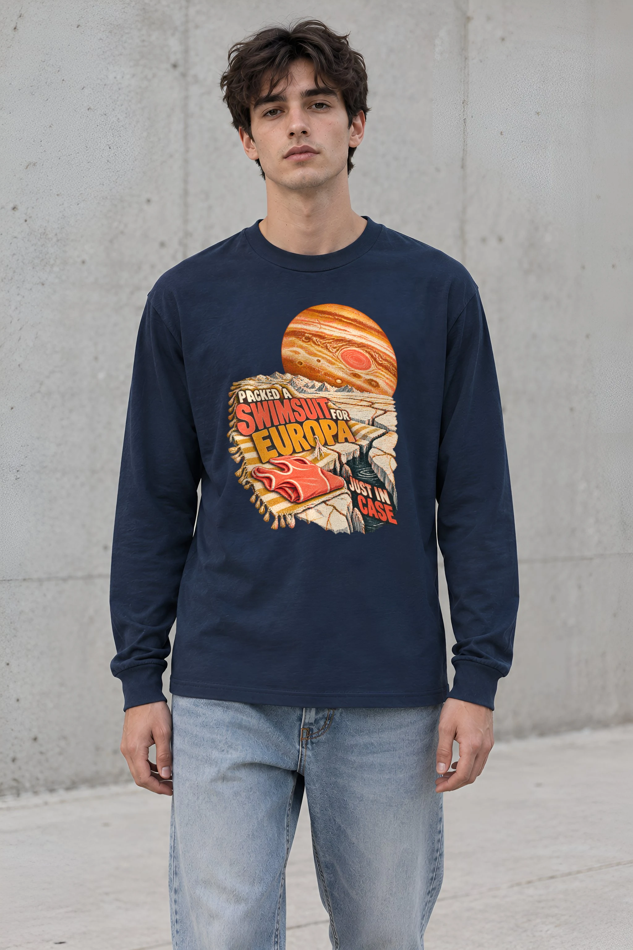 "Packed A Swimsuit For Europa" Unisex Longsleeve T-shirt