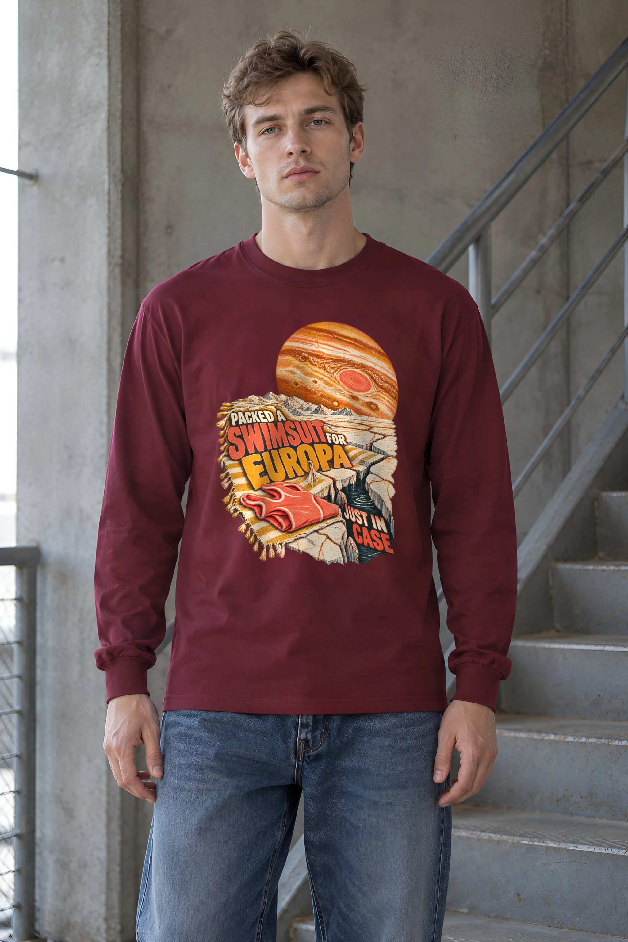 "Packed A Swimsuit For Europa" Unisex Longsleeve T-shirt