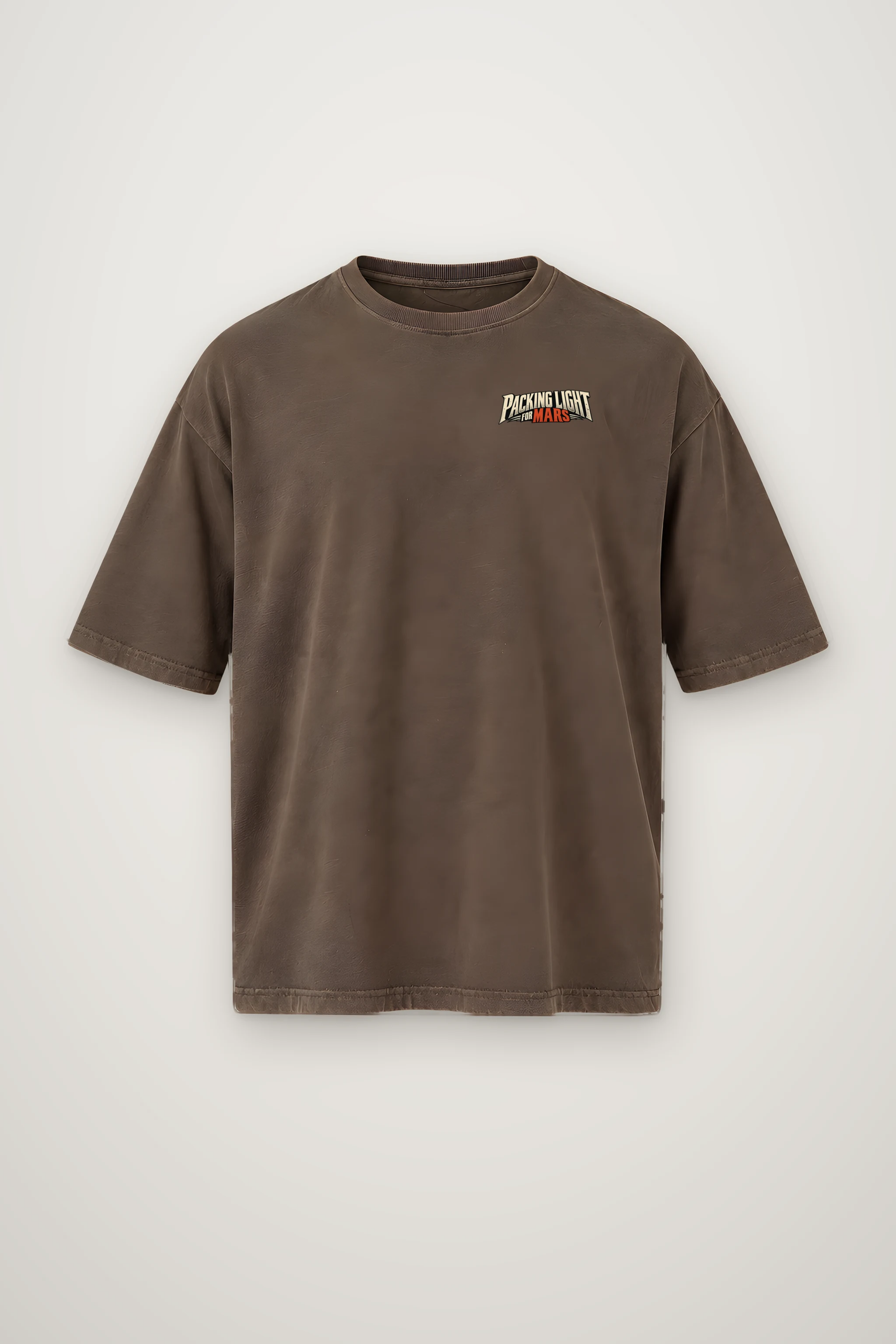 "Packing Light for Mars" Men's Oversized Heavyweight Crewneck T-Shirt