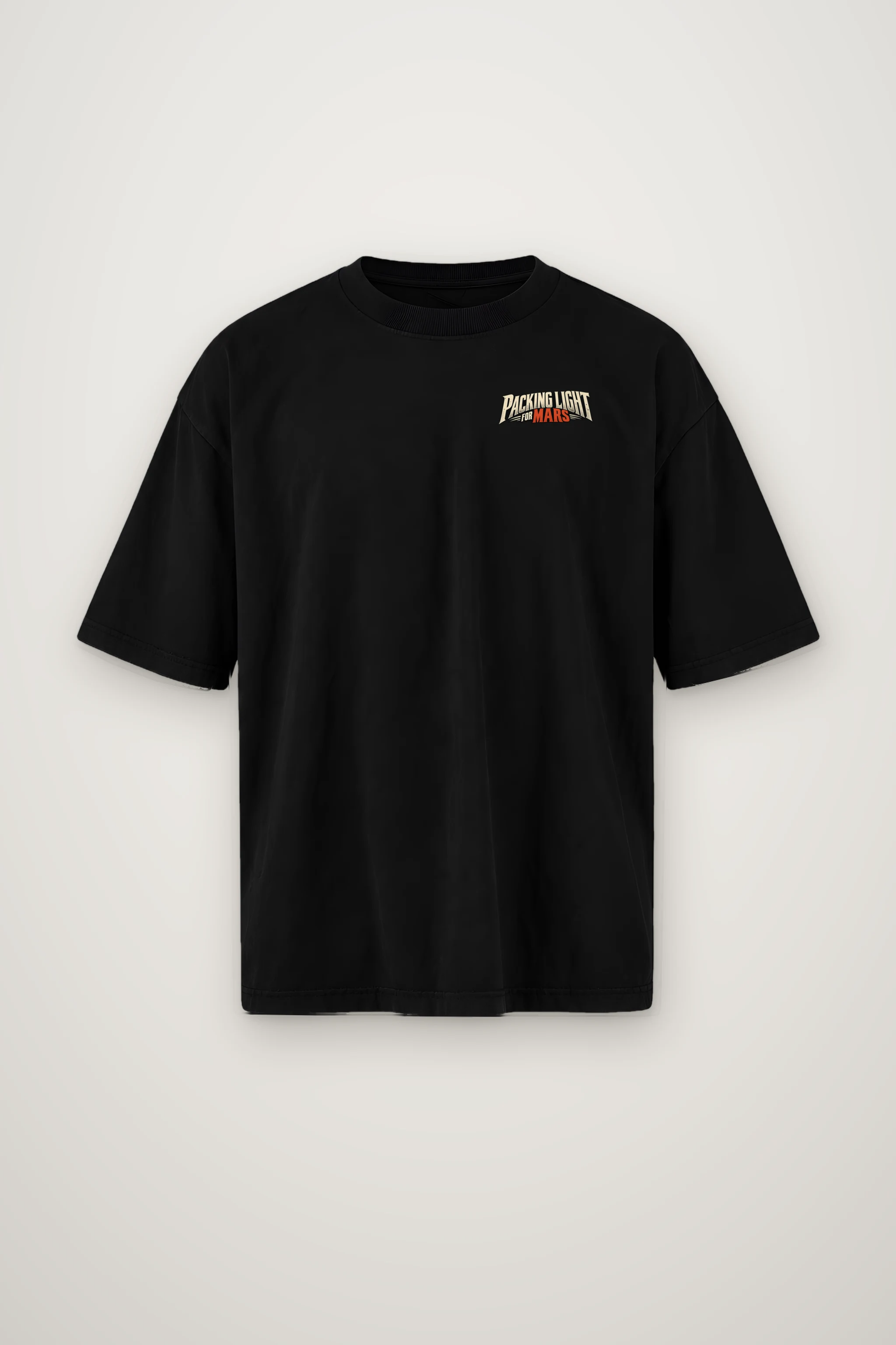 "Packing Light for Mars" Men's Oversized Heavyweight Crewneck T-Shirt