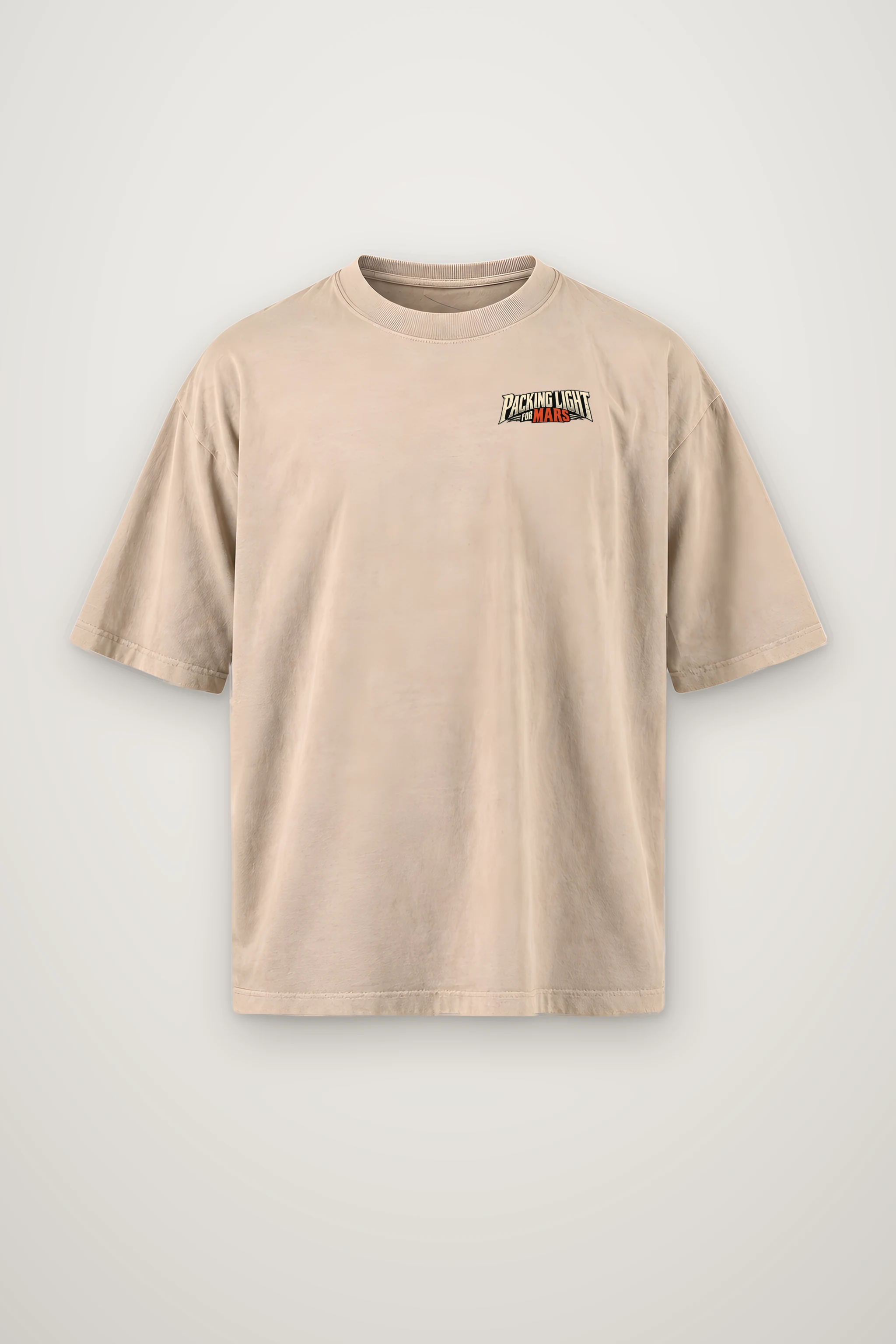 "Packing Light for Mars" Men's Oversized Heavyweight Crewneck T-Shirt