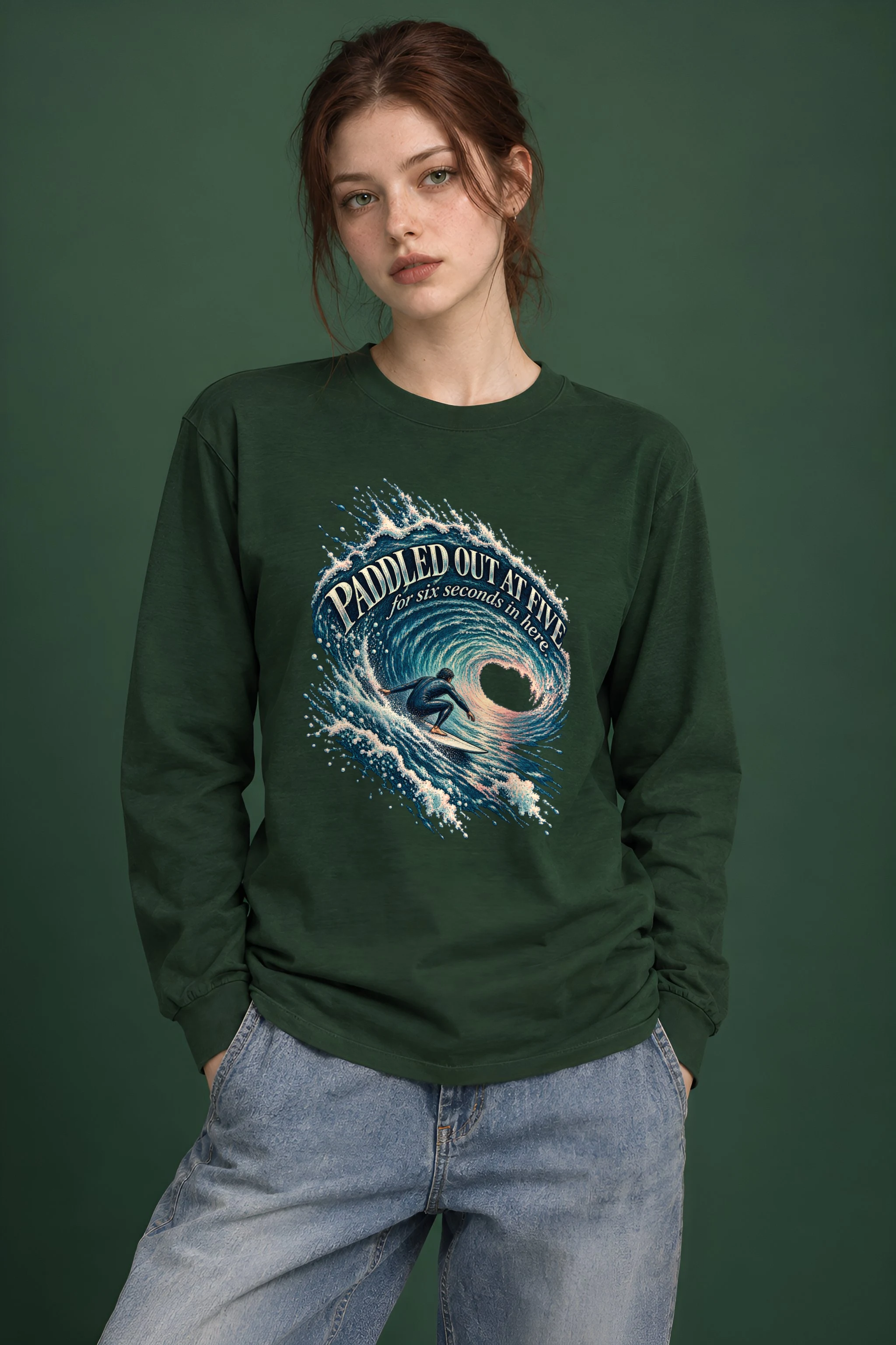 "Paddled Out At Five" Unisex Longsleeve T-shirt