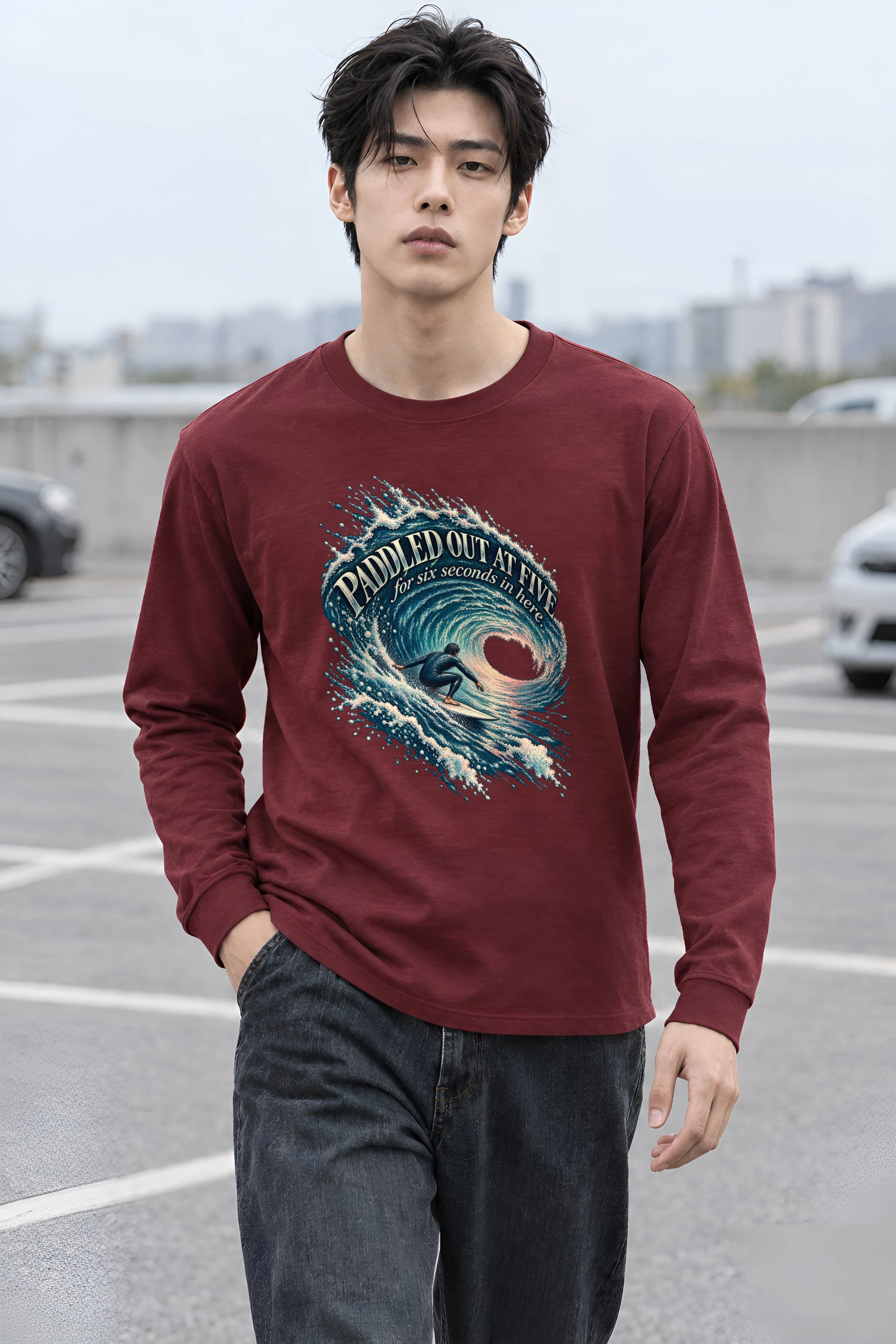 "Paddled Out At Five" Unisex Longsleeve T-shirt