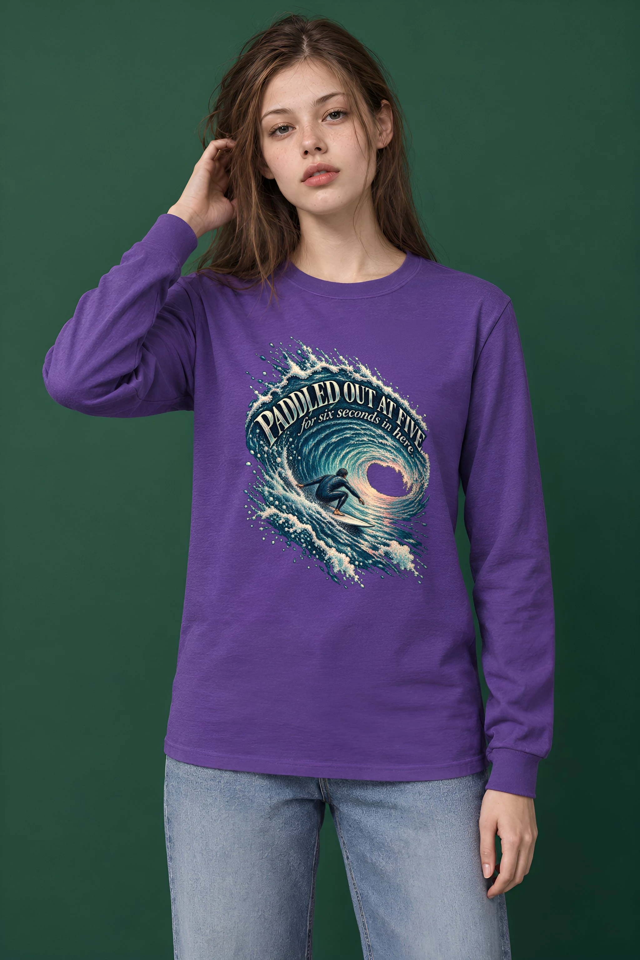 "Paddled Out At Five" Unisex Longsleeve T-shirt