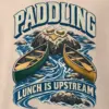 "Paddling Lunch Is Upstream" Men's Oversized Heavyweight Crewneck T-Shirt