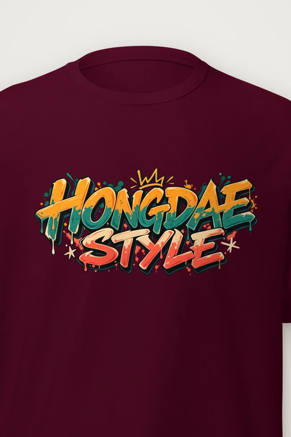"Paint Splash Lettering" Heavyweight Unisex Crewneck T-shirt