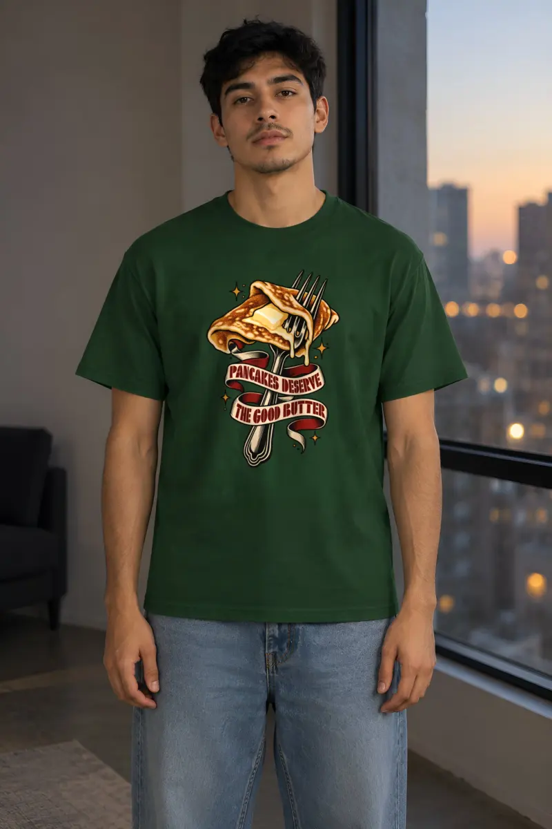 “Pancakes Deserve The Good Butter” Heavyweight Unisex Crewneck T-shirt