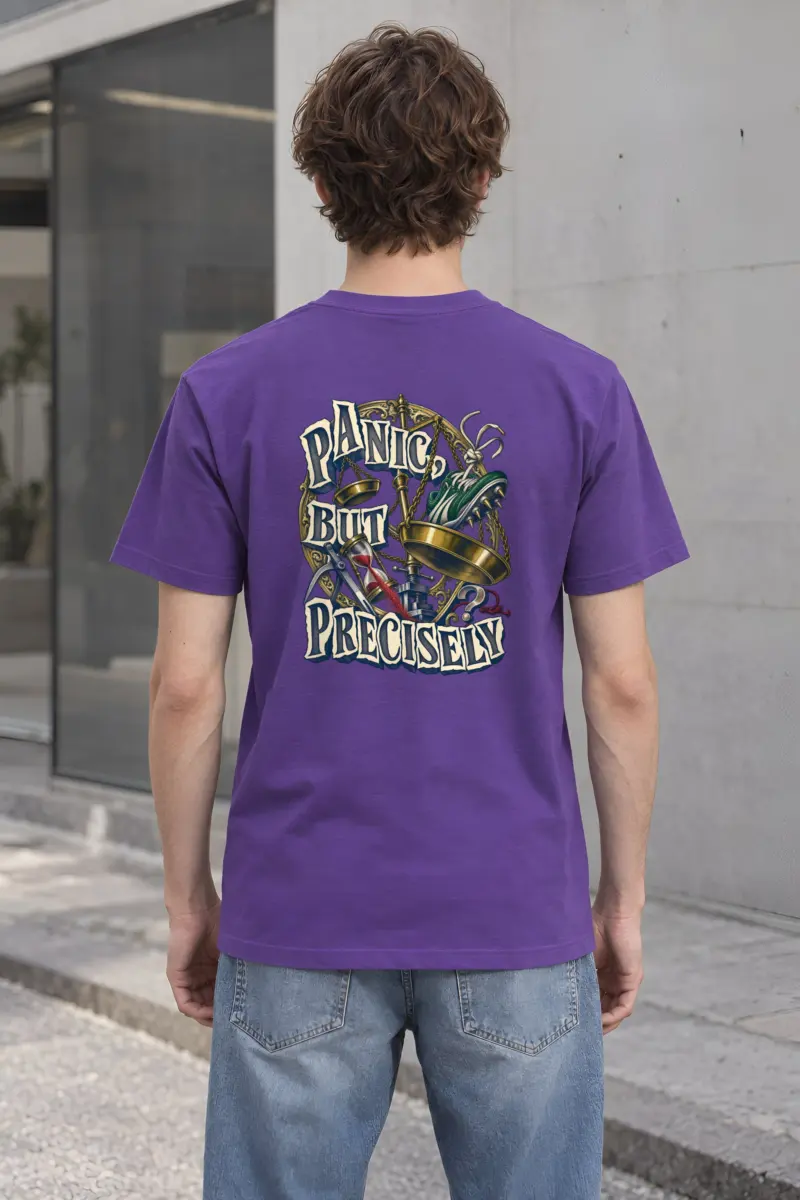 "Panic, But Precisely" Heavyweight Unisex Crewneck T-shirt