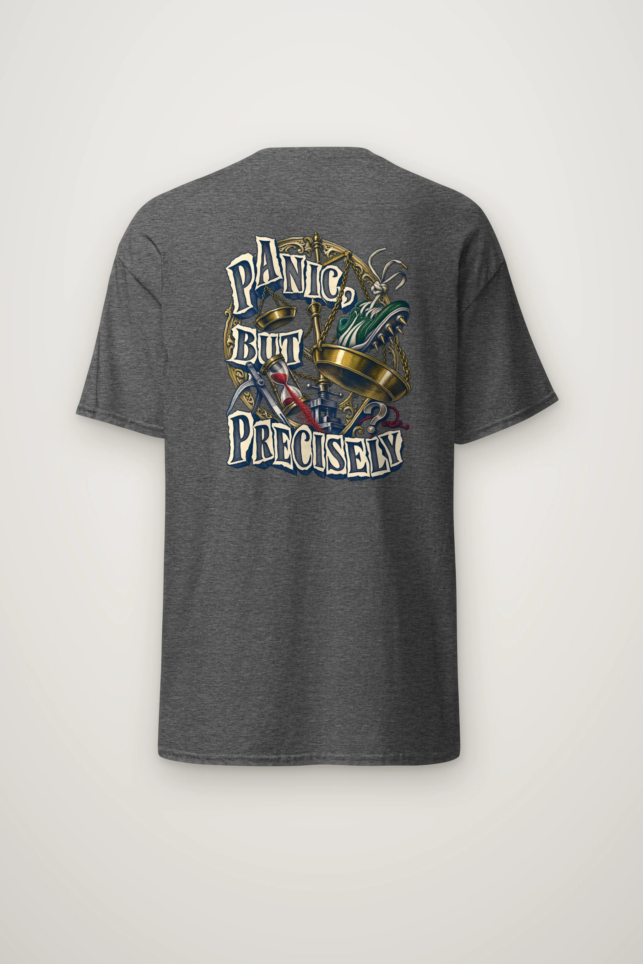 "Panic, But Precisely" Heavyweight Unisex Crewneck T-shirt