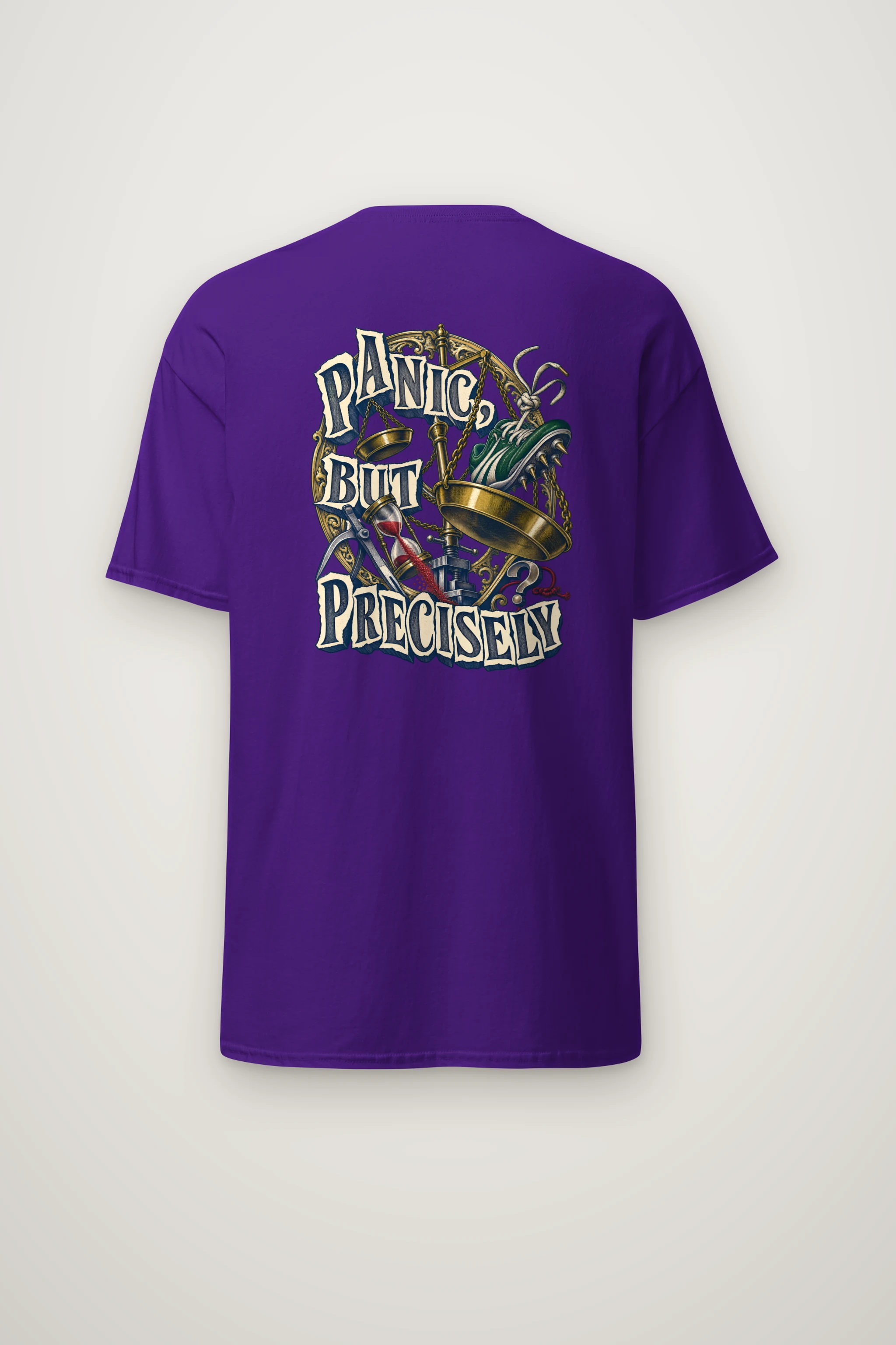 "Panic, But Precisely" Heavyweight Unisex Crewneck T-shirt