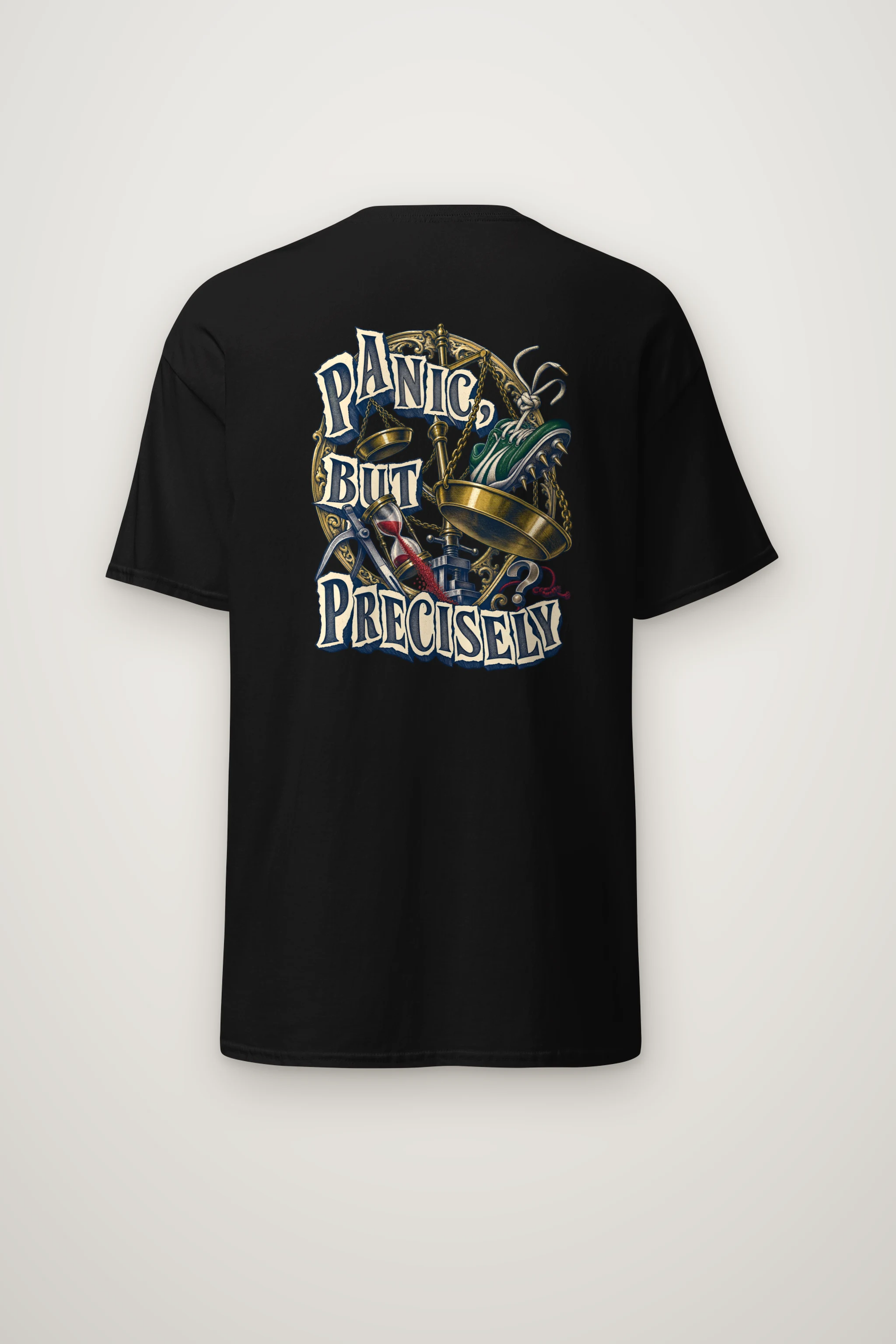 "Panic, But Precisely" Heavyweight Unisex Crewneck T-shirt