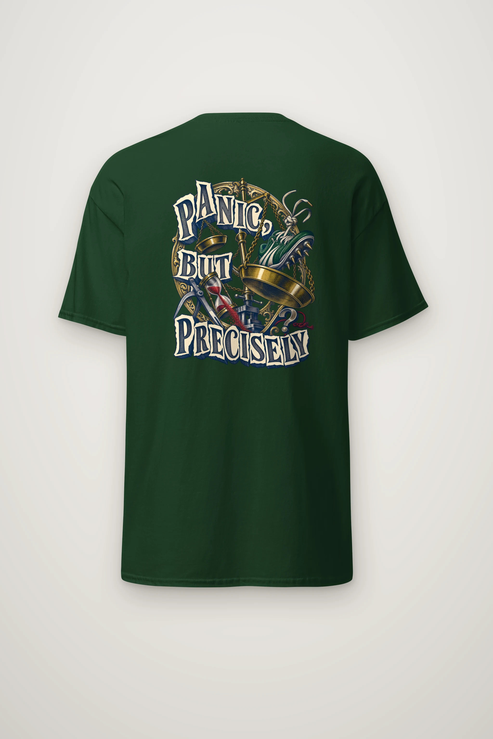 "Panic, But Precisely" Heavyweight Unisex Crewneck T-shirt