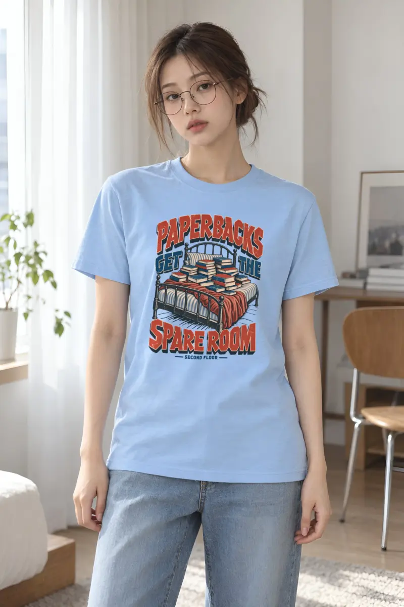 "Paperbacks Get the Spare Room" Heavyweight Unisex Crewneck T-shirt