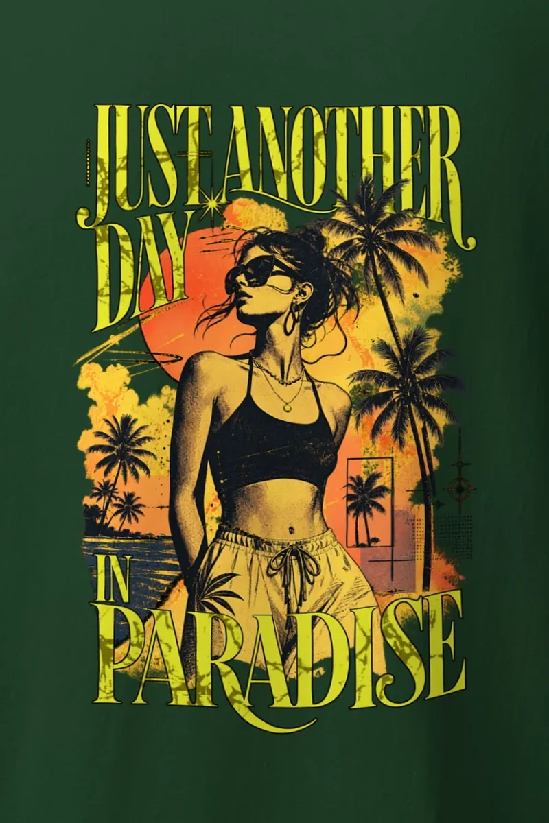 "Paradise Afterglow" Heavyweight Unisex Crewneck T-shirt