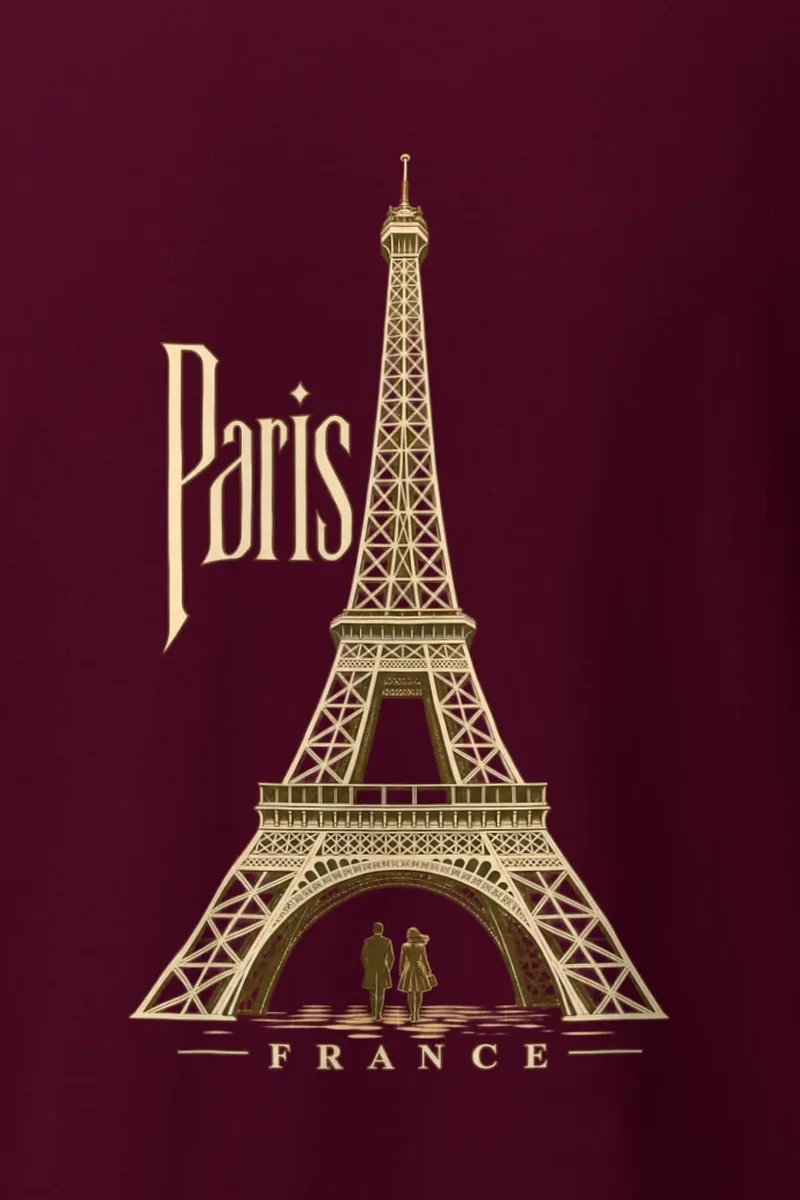 "Paris France" Heavyweight Unisex Crewneck T-shirt