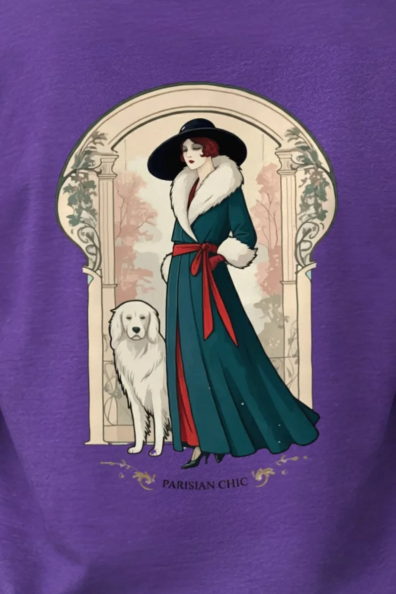 "Parisian Chic" Unisex Longsleeve T-shirt - the graphic up close