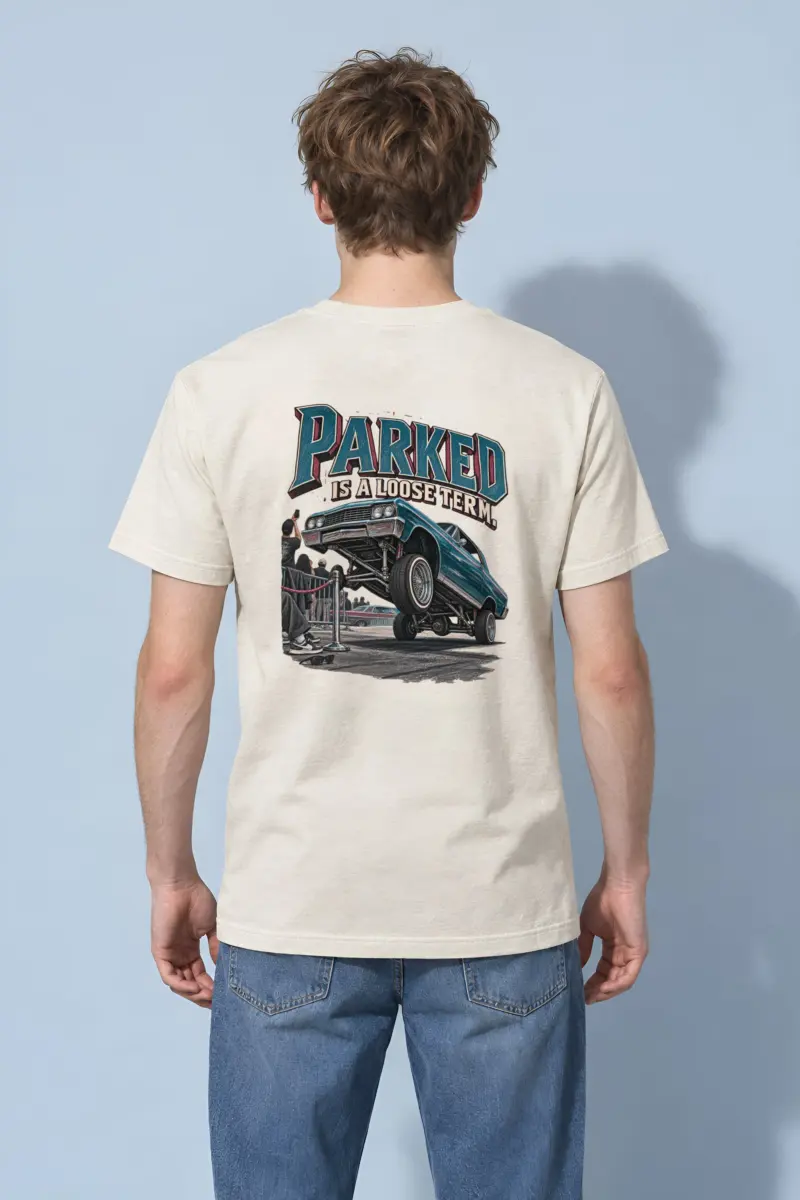 “Parked Is a Loose Term” Heavyweight Unisex Crewneck T-shirt