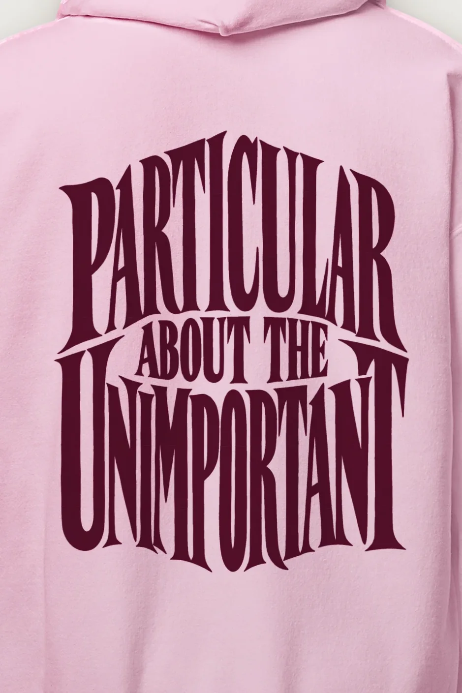 "Particular About the Unimportant" Heavy Blend Unisex Pullover Hoodie - the graphic up close