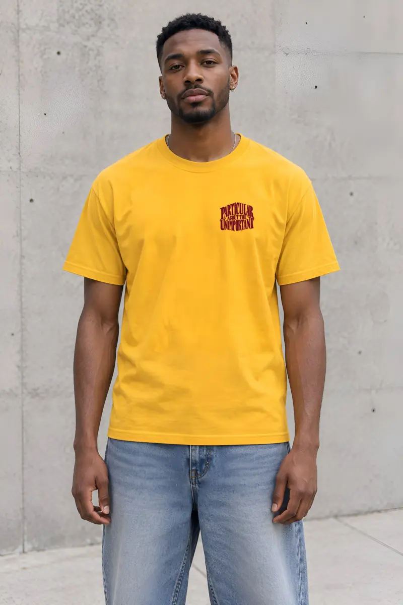 "Particular About the Unimportant" Heavyweight Unisex Crewneck T-shirt