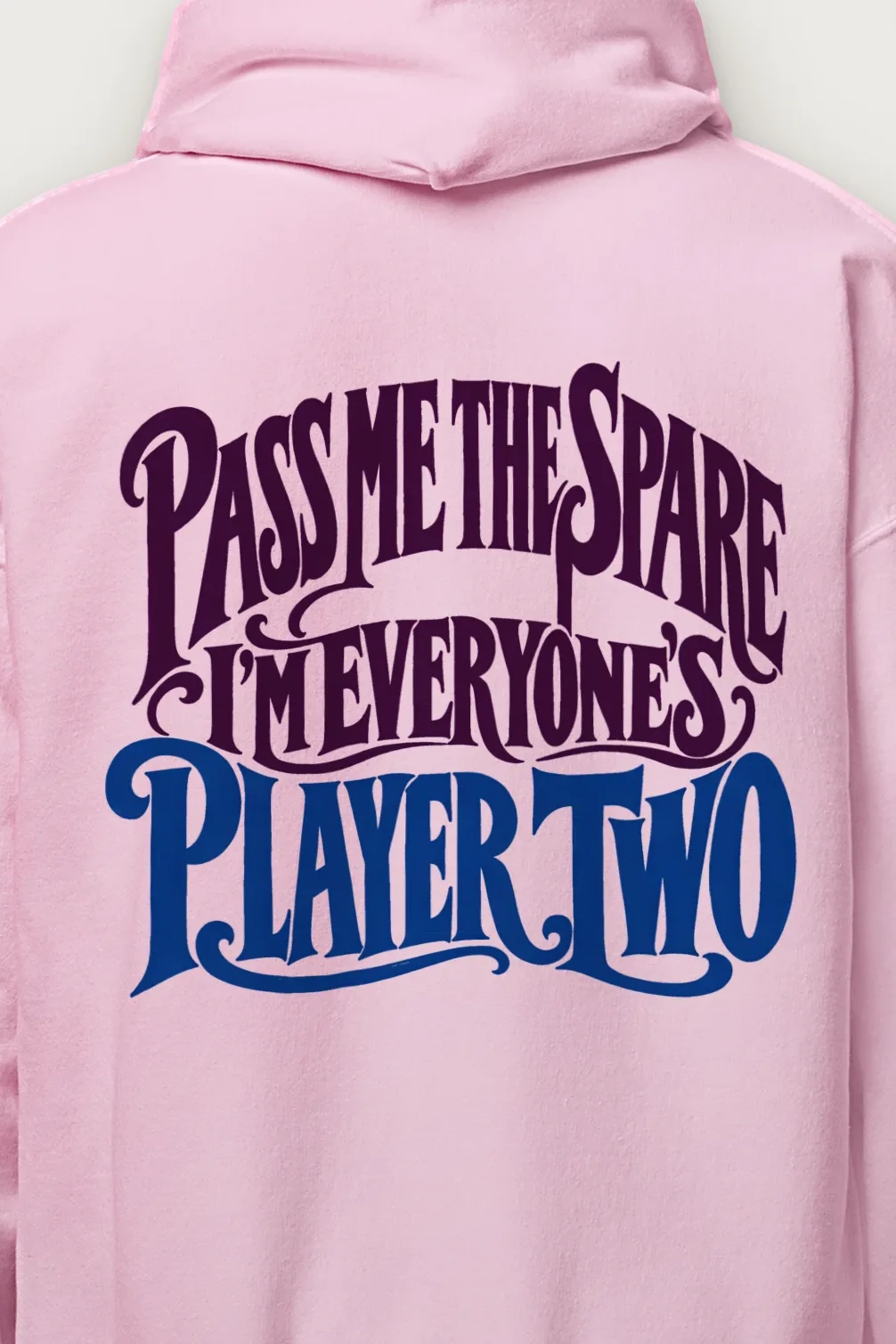 "Pass Me the Spare Player Two" Heavy Blend Unisex Pullover Hoodie - the graphic up close