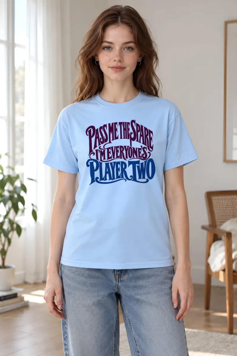 “Pass Me the Spare Player Two” Heavyweight Unisex Crewneck T-shirt