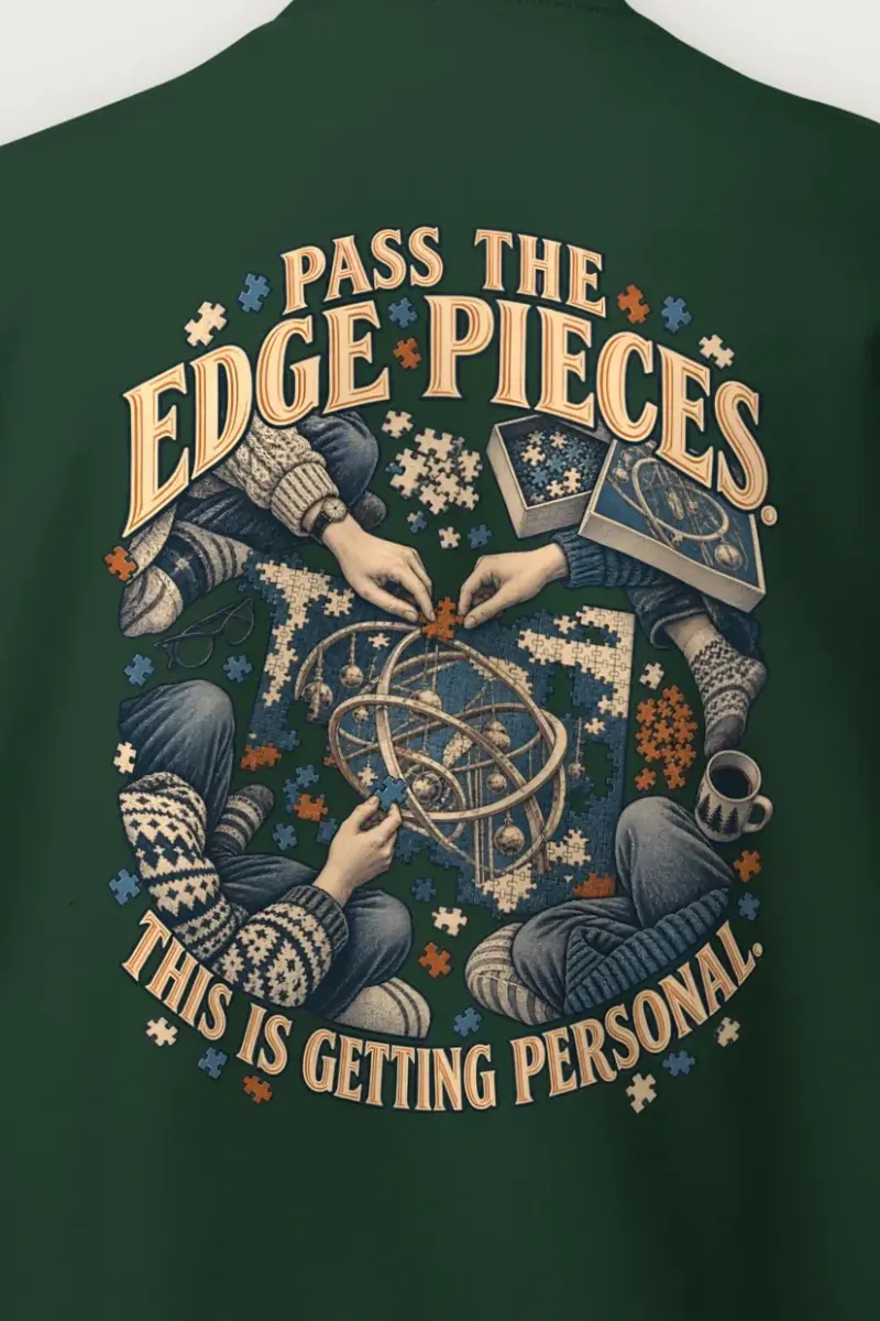 "Pass the Edge Pieces" Heavy Blend Unisex Crewneck Sweatshirt - the graphic up close