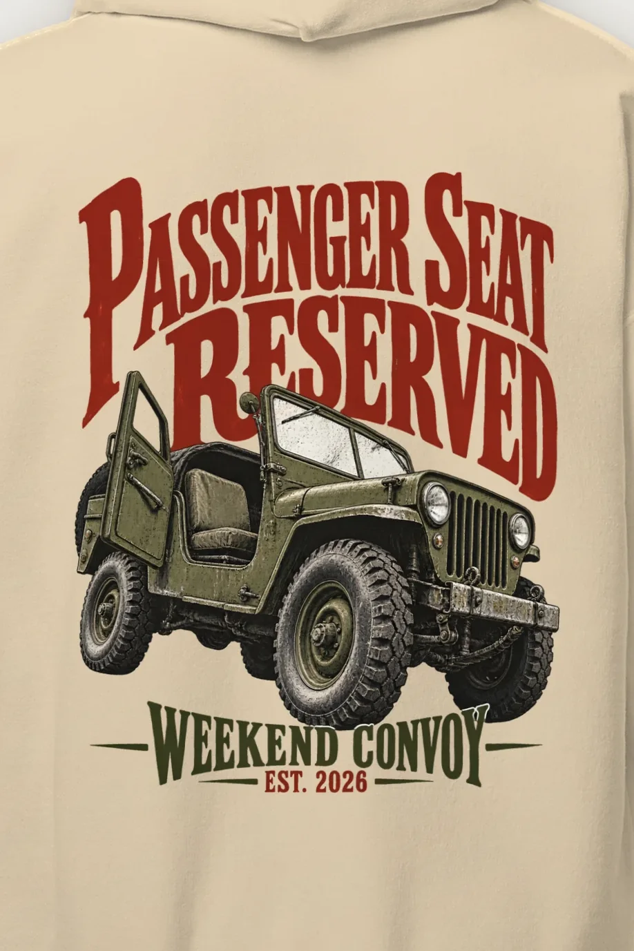"Passenger Seat Reserved" Heavy Blend Unisex Pullover Hoodie - the graphic up close