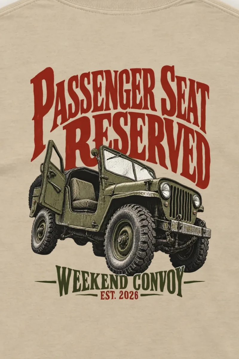 "Passenger Seat Reserved" Unisex Longsleeve T-shirt - the graphic up close