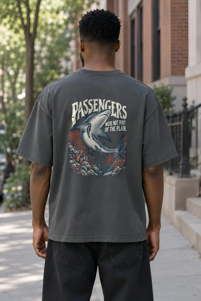 “Passengers Were Not Part of the Plan” Men’s Oversized Heavyweight Crewneck T-Shirt