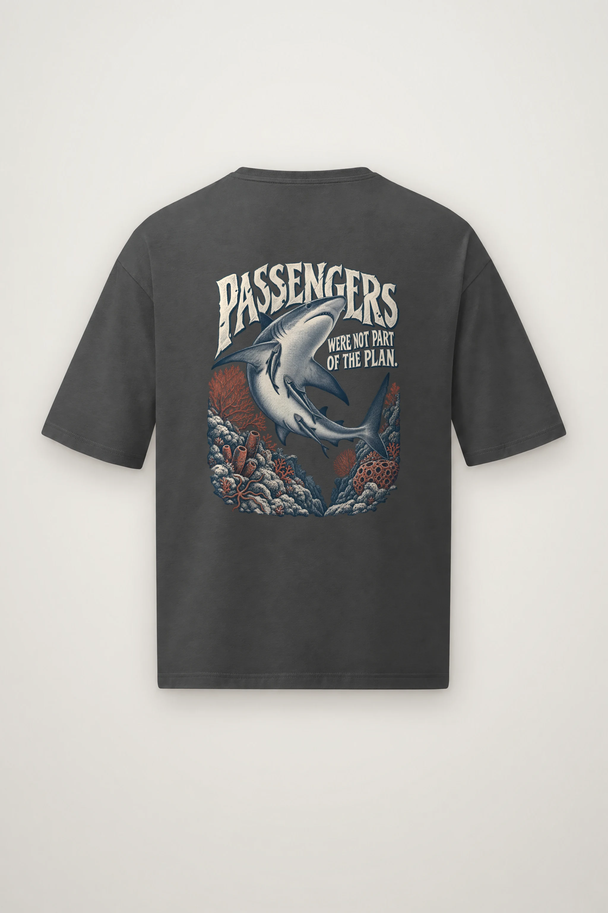 "Passengers Were Not Part of the Plan" Men's Oversized Heavyweight Crewneck T-Shirt