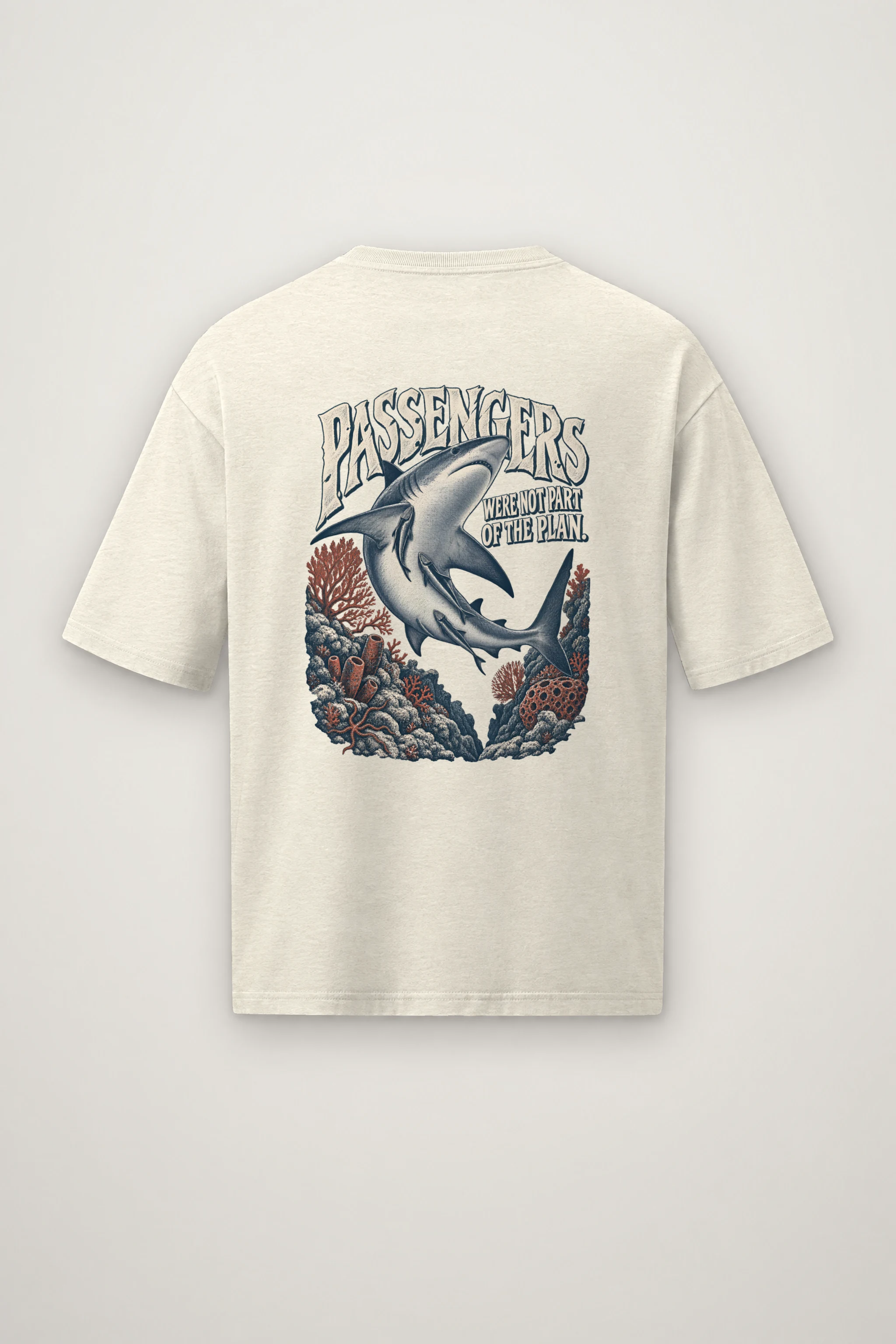 "Passengers Were Not Part of the Plan" Men's Oversized Heavyweight Crewneck T-Shirt
