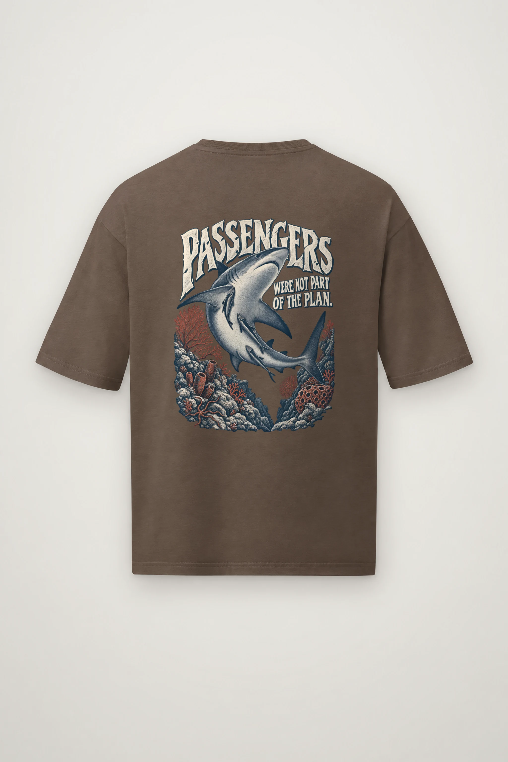 "Passengers Were Not Part of the Plan" Men's Oversized Heavyweight Crewneck T-Shirt