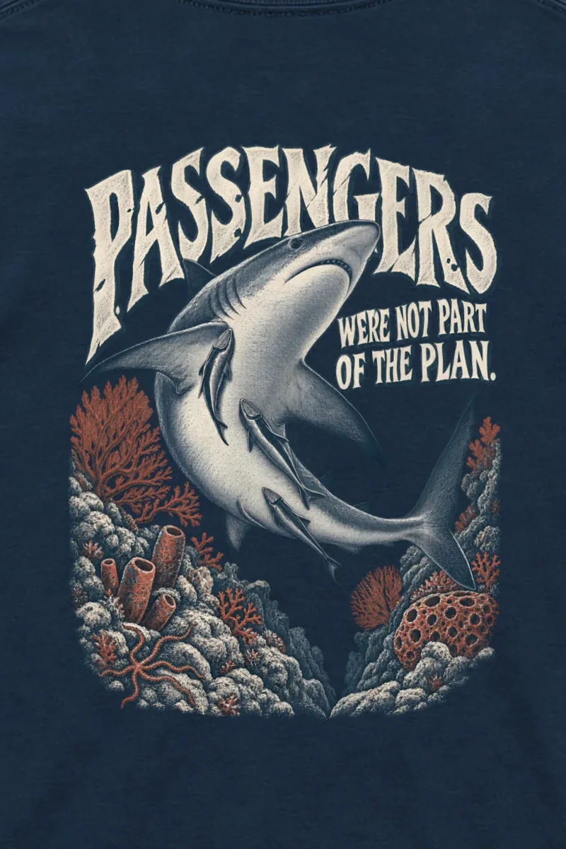 "Passengers Were Not Part of the Plan" Unisex Longsleeve T-shirt - the graphic up close