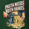 "Pasta Needs Both Hands" Heavyweight Unisex Crewneck T-shirt