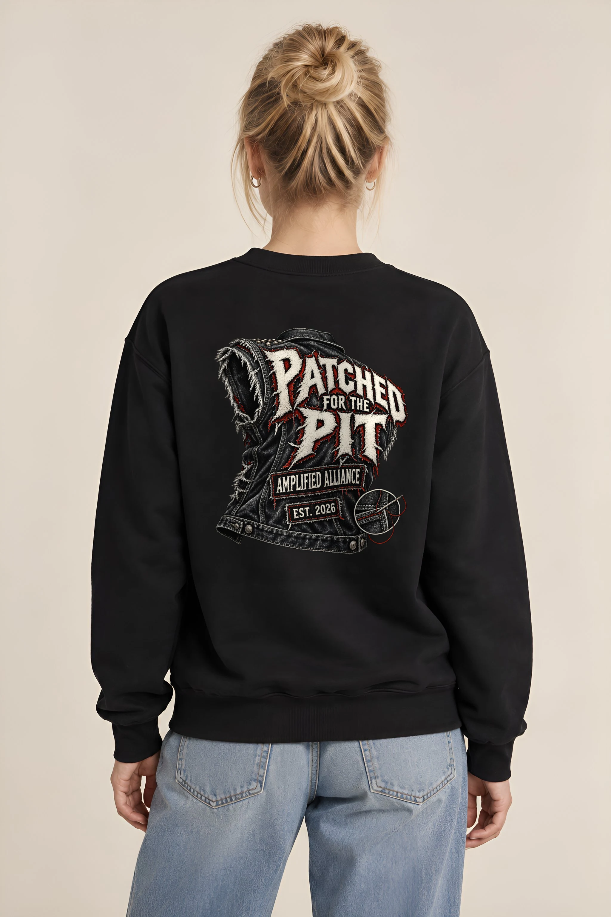 "Patched for the Pit" Heavy Blend Unisex Crewneck Sweatshirt