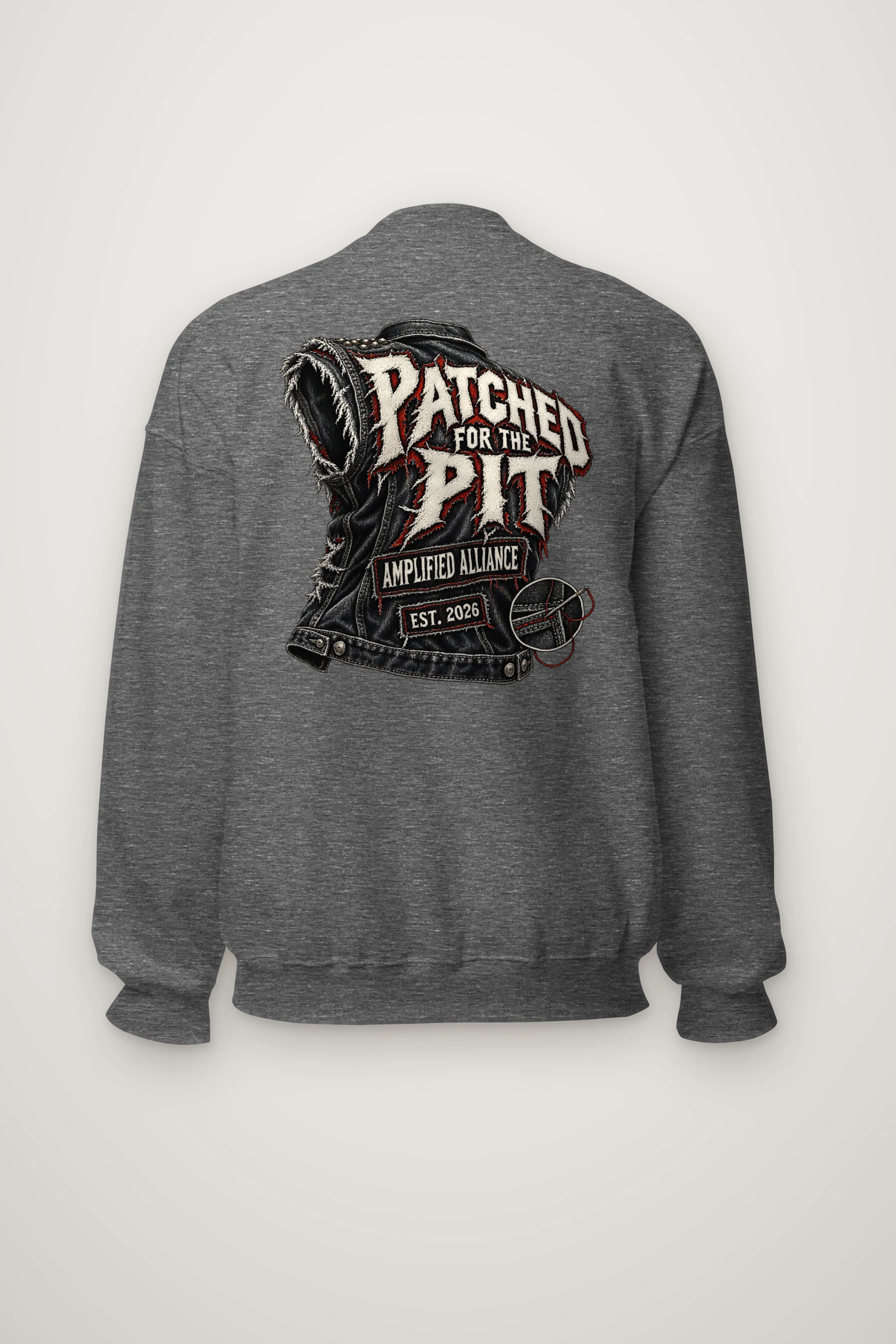 "Patched for the Pit" Heavy Blend Unisex Crewneck Sweatshirt