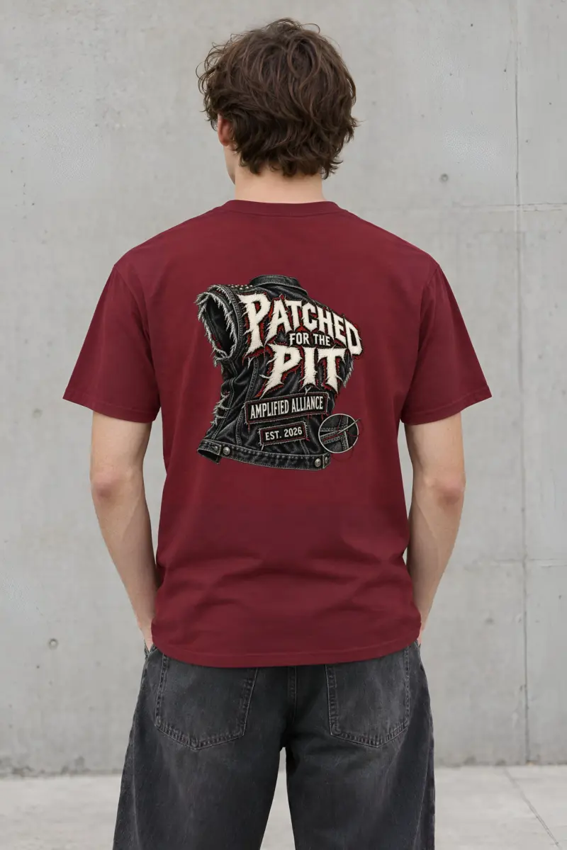 "Patched for the Pit" Heavyweight Unisex Crewneck T-shirt