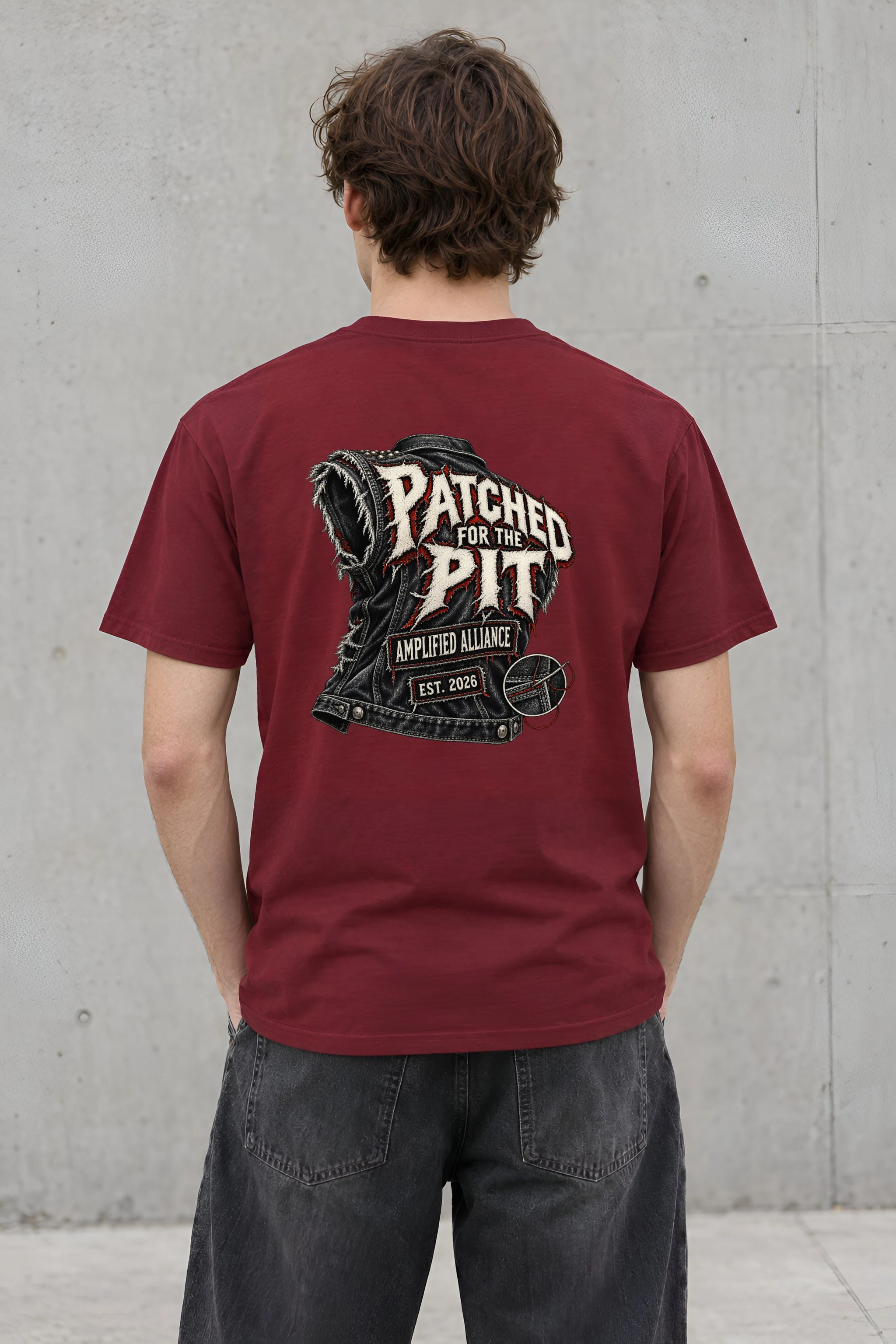 "Patched for the Pit" Heavyweight Unisex Crewneck T-shirt