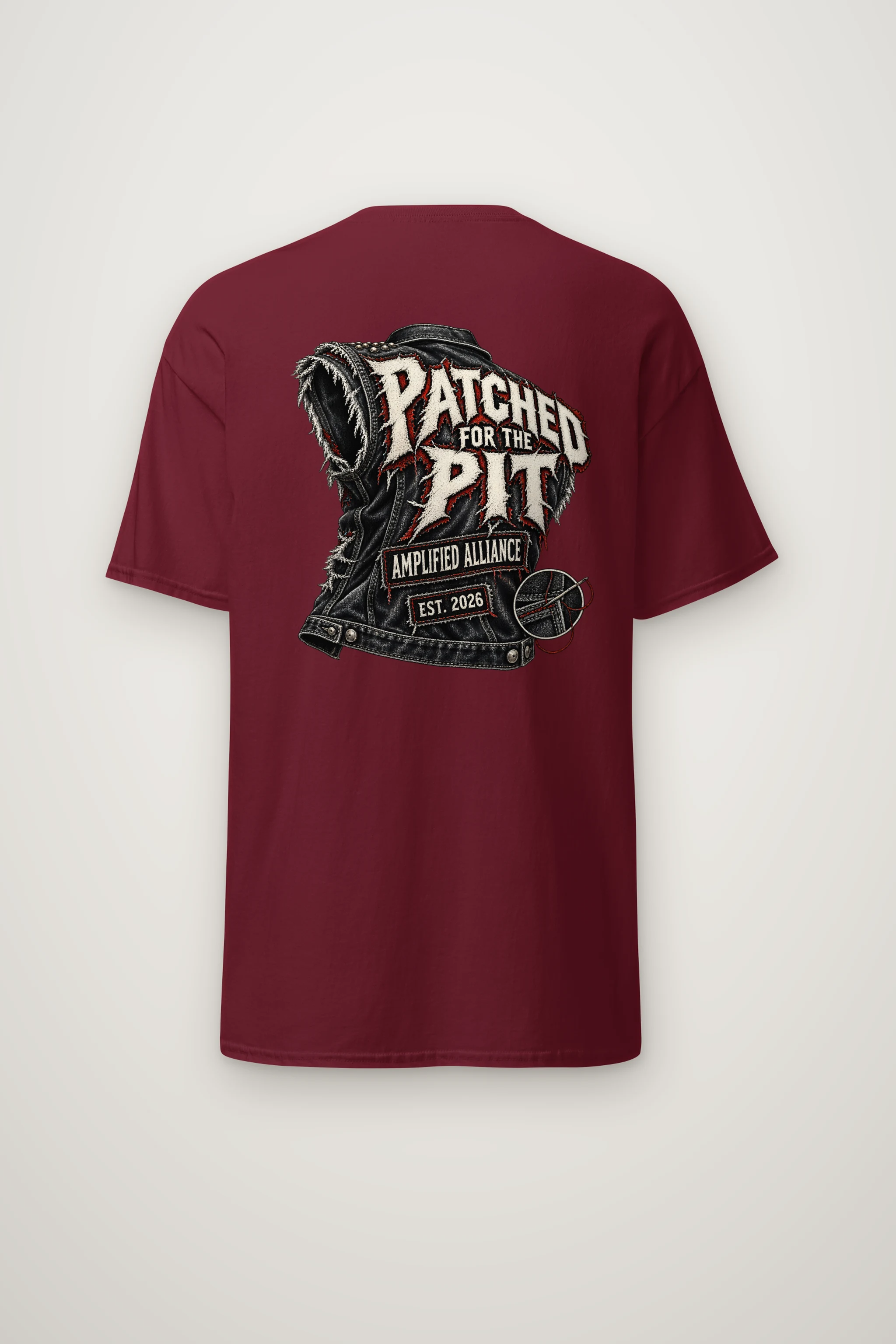 "Patched for the Pit" Heavyweight Unisex Crewneck T-shirt