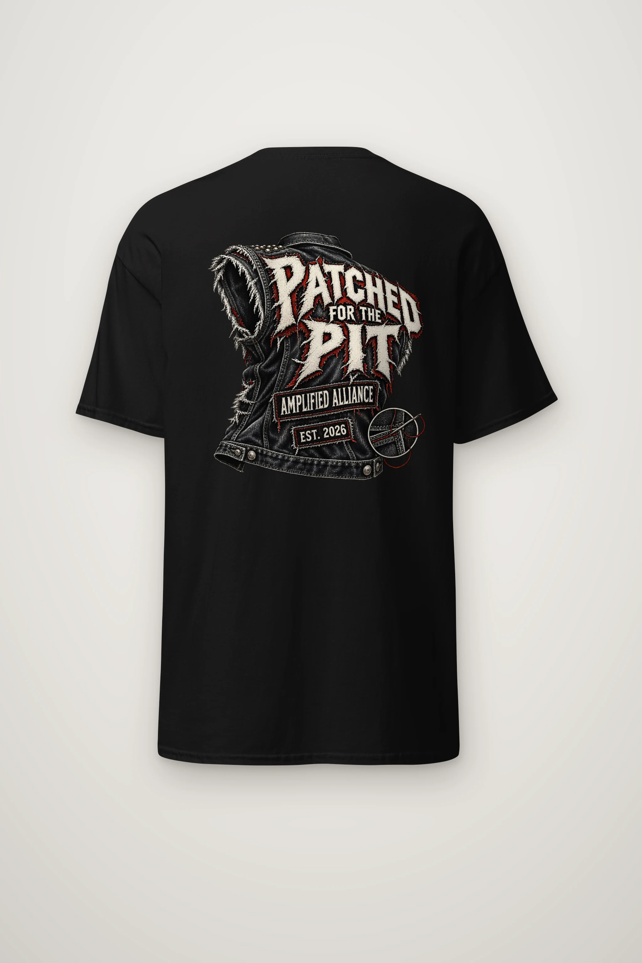 "Patched for the Pit" Heavyweight Unisex Crewneck T-shirt