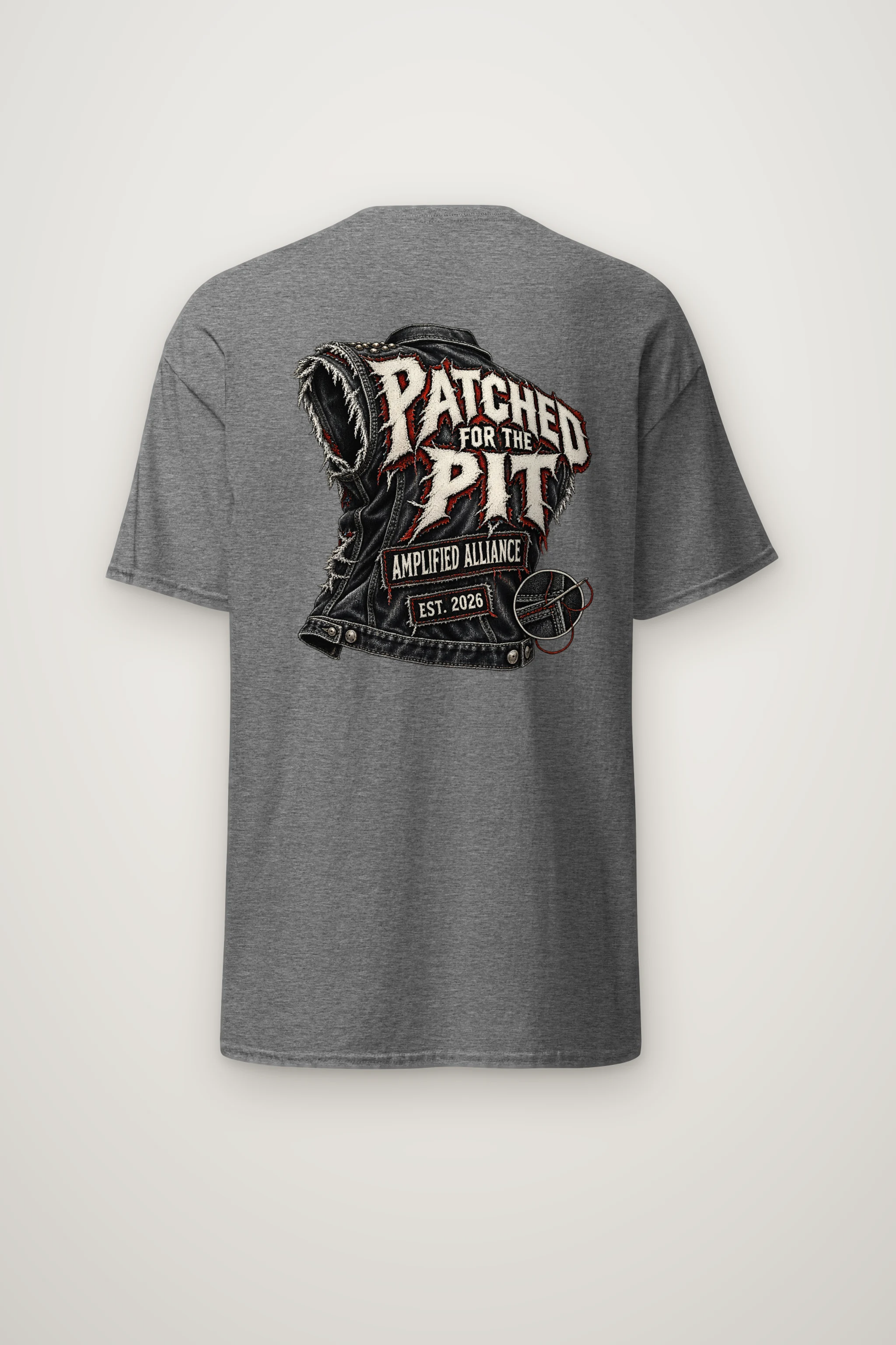"Patched for the Pit" Heavyweight Unisex Crewneck T-shirt