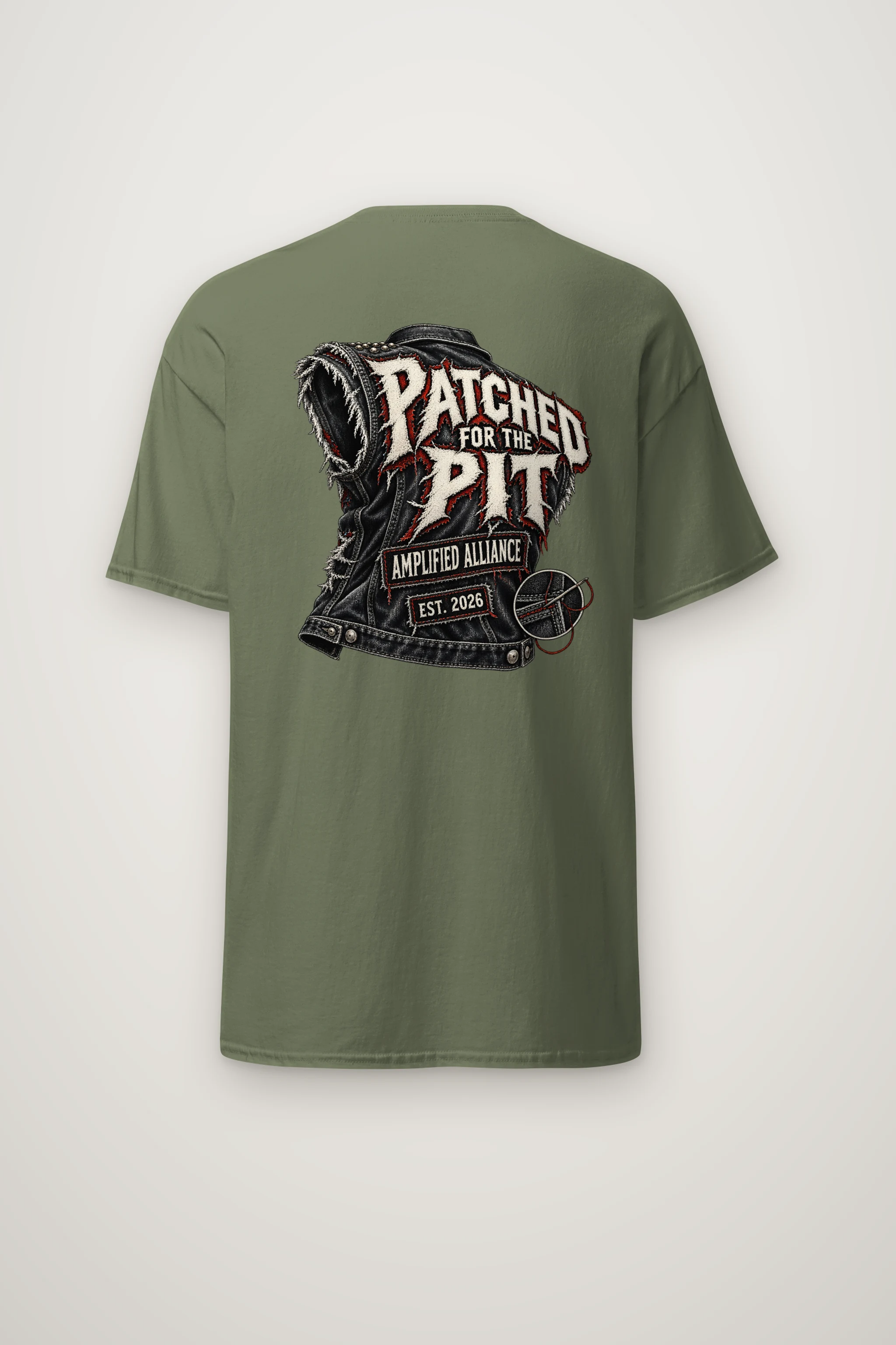 "Patched for the Pit" Heavyweight Unisex Crewneck T-shirt