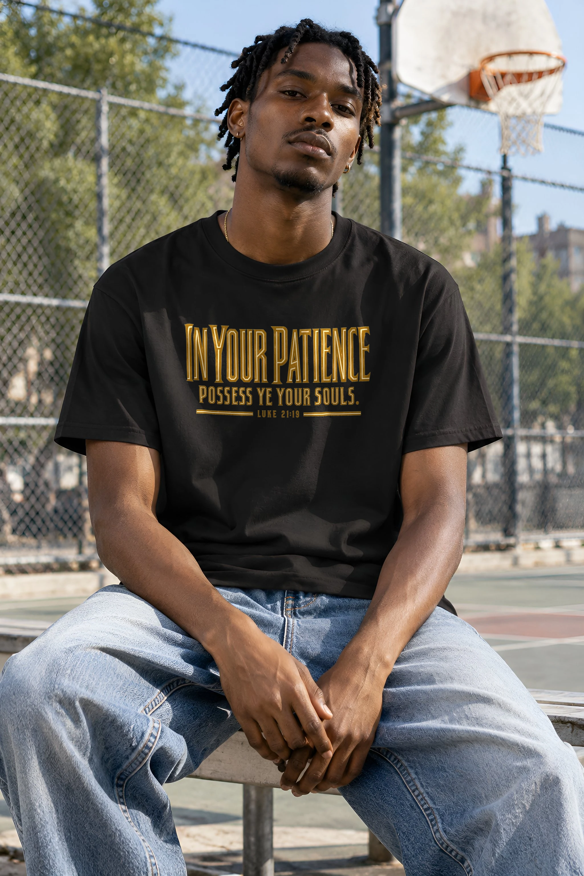 "Patience and Soul Verse" Heavyweight Unisex Crewneck T-shirt