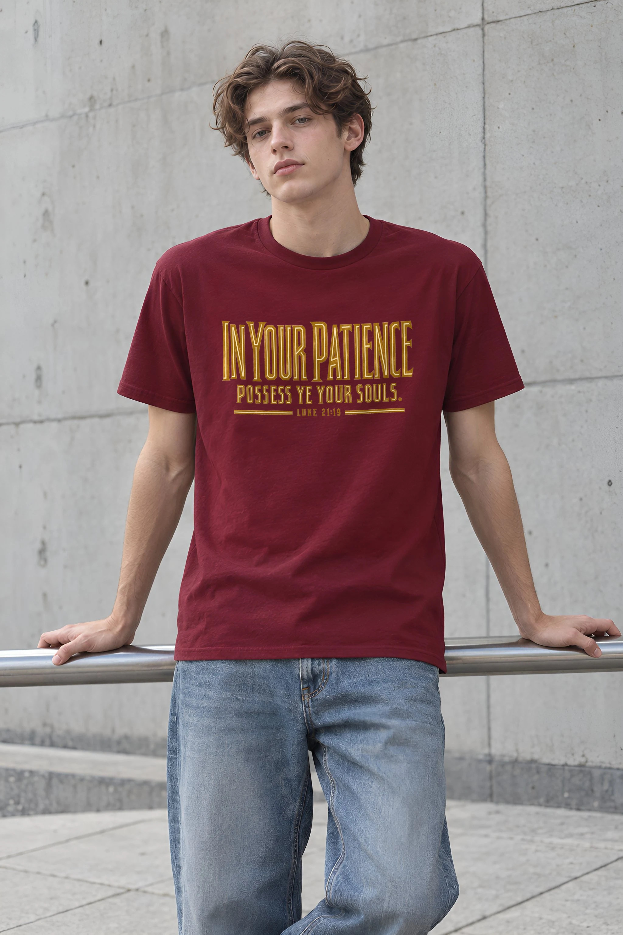 "Patience and Soul Verse" Heavyweight Unisex Crewneck T-shirt