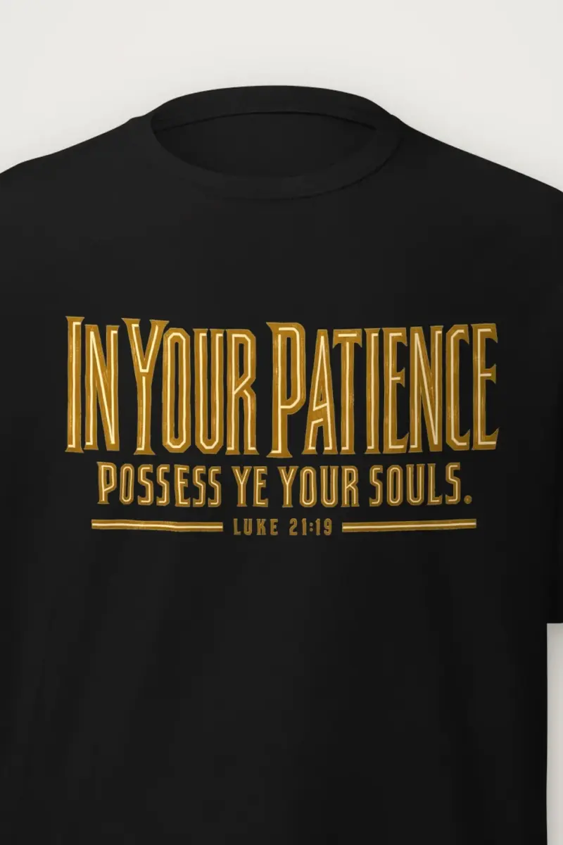 "Patience and Soul Verse" Heavyweight Unisex Crewneck T-shirt - the graphic up close